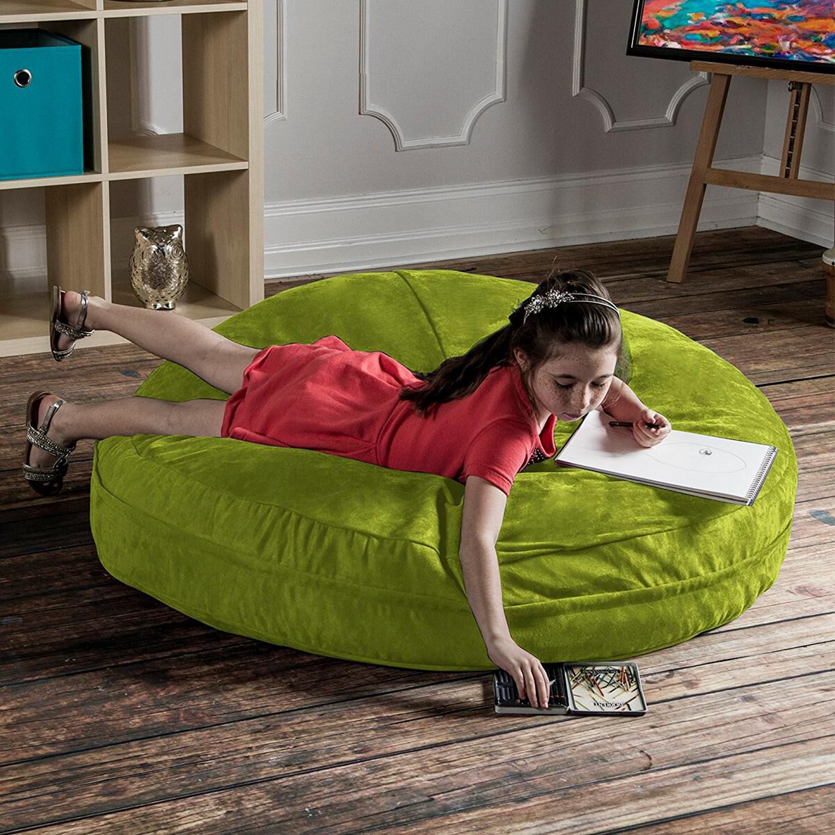 Jaxx 4" Cocoon Kids Bean Bag in Lime, , large