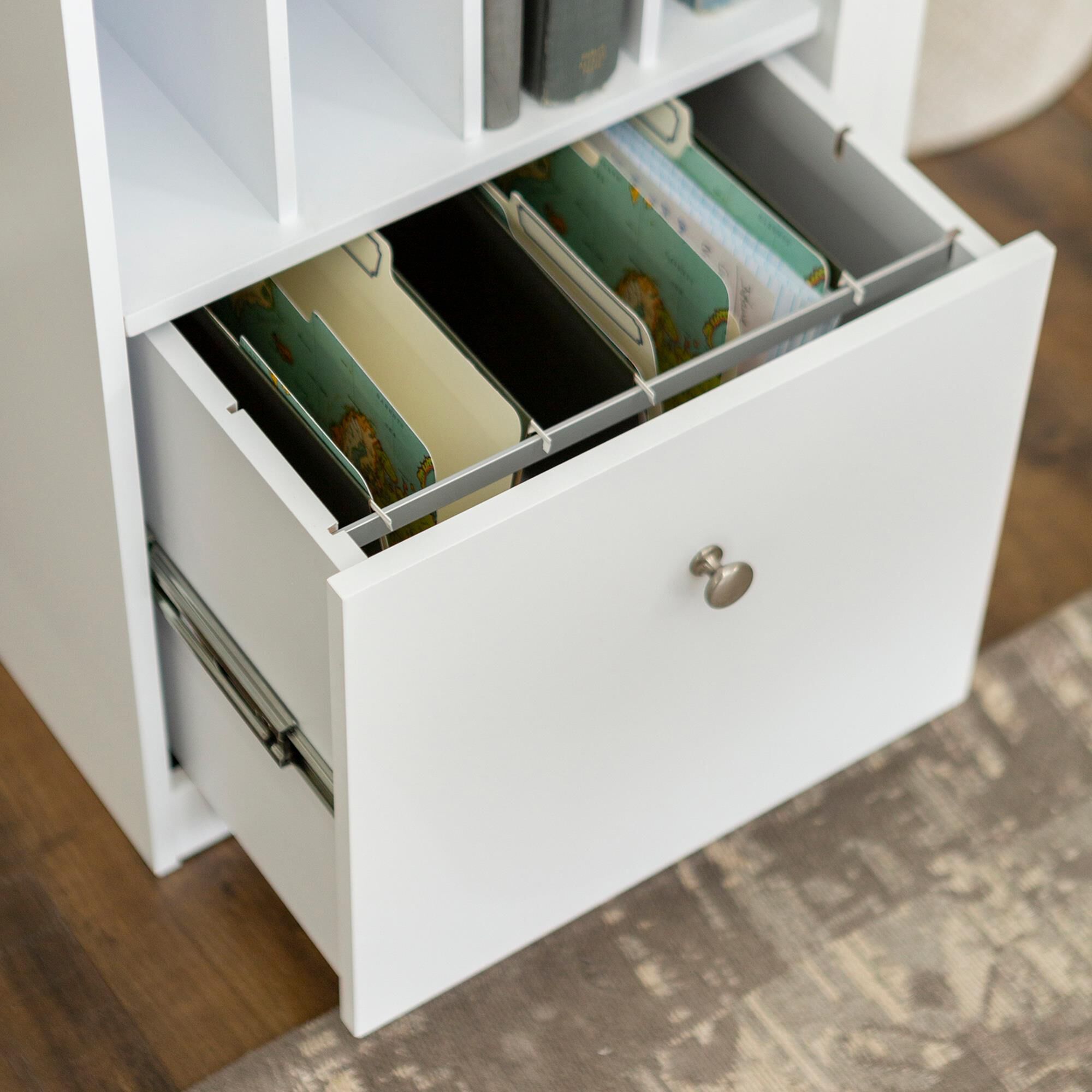 Walker Edison Clara Deluxe Desk in White, , large