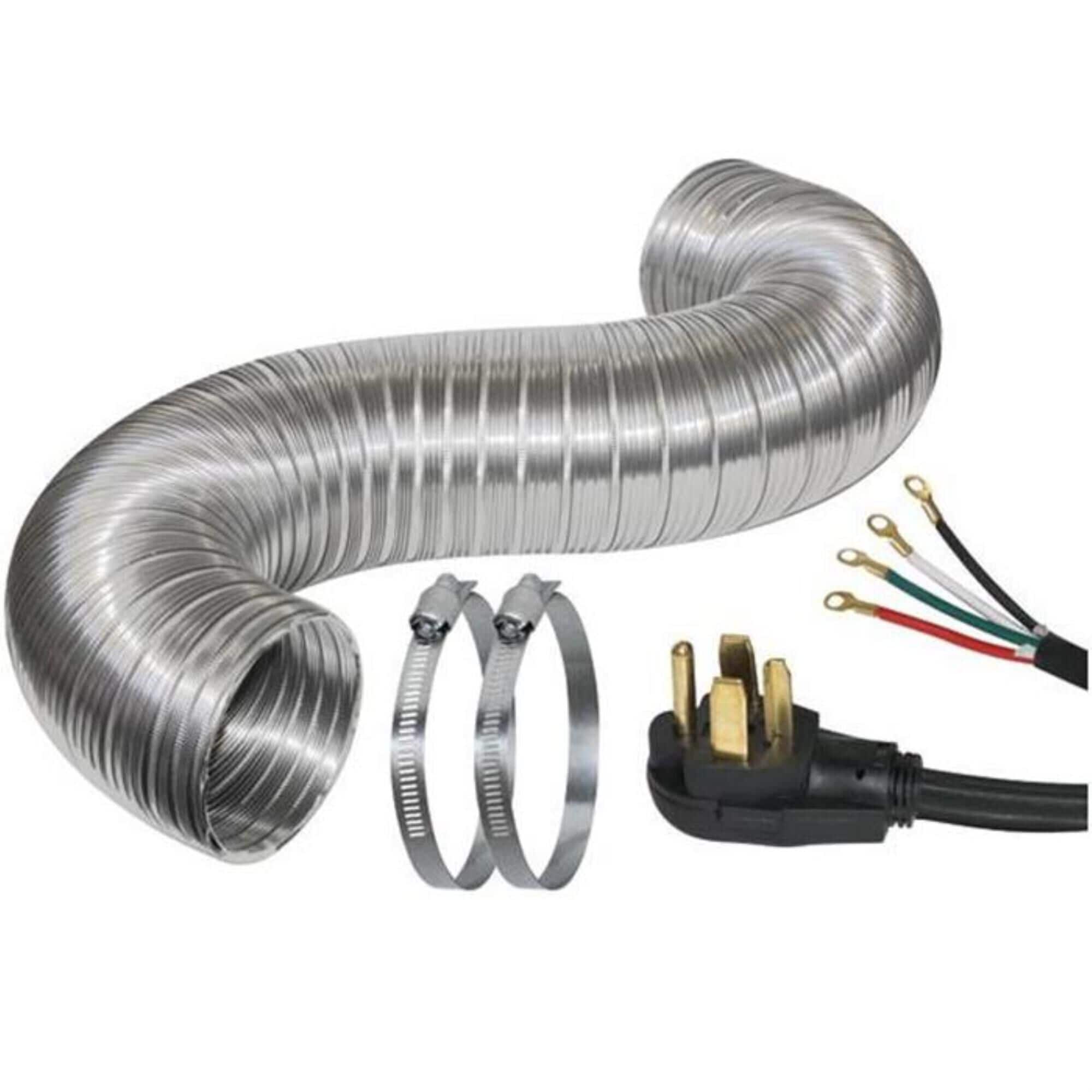 Electric Dryer Duct Kit with 4-Wire 30-Amp 6ft Cord, , large