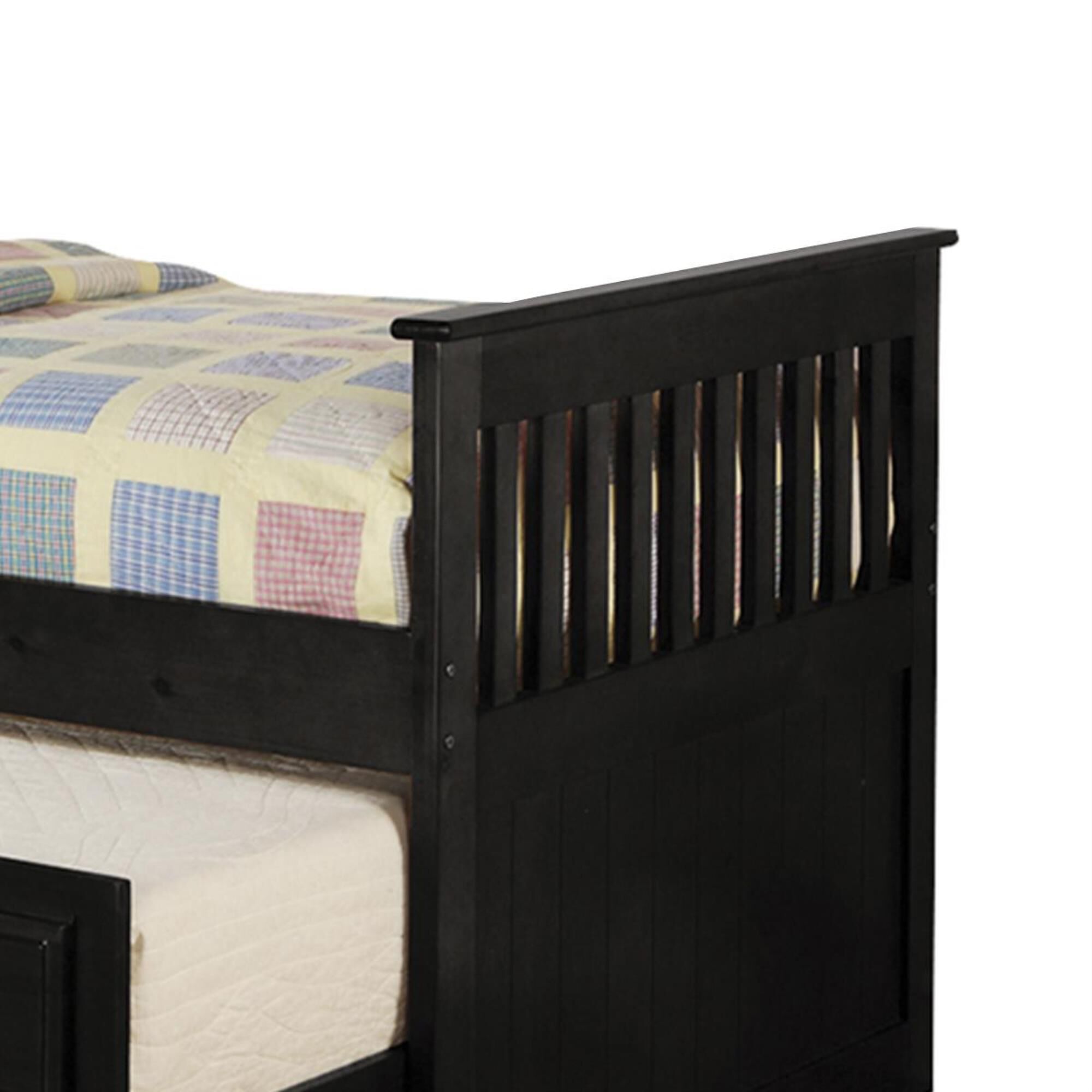 Pacific Landing La Salle Twin Captain"s Bed with Trundle and Storage Drawers in Black, , large