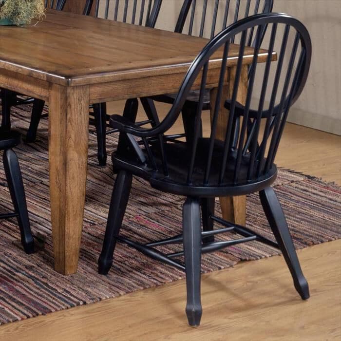 Belle Furnishings Treasures Bow Back Arm Chair in Black, , large
