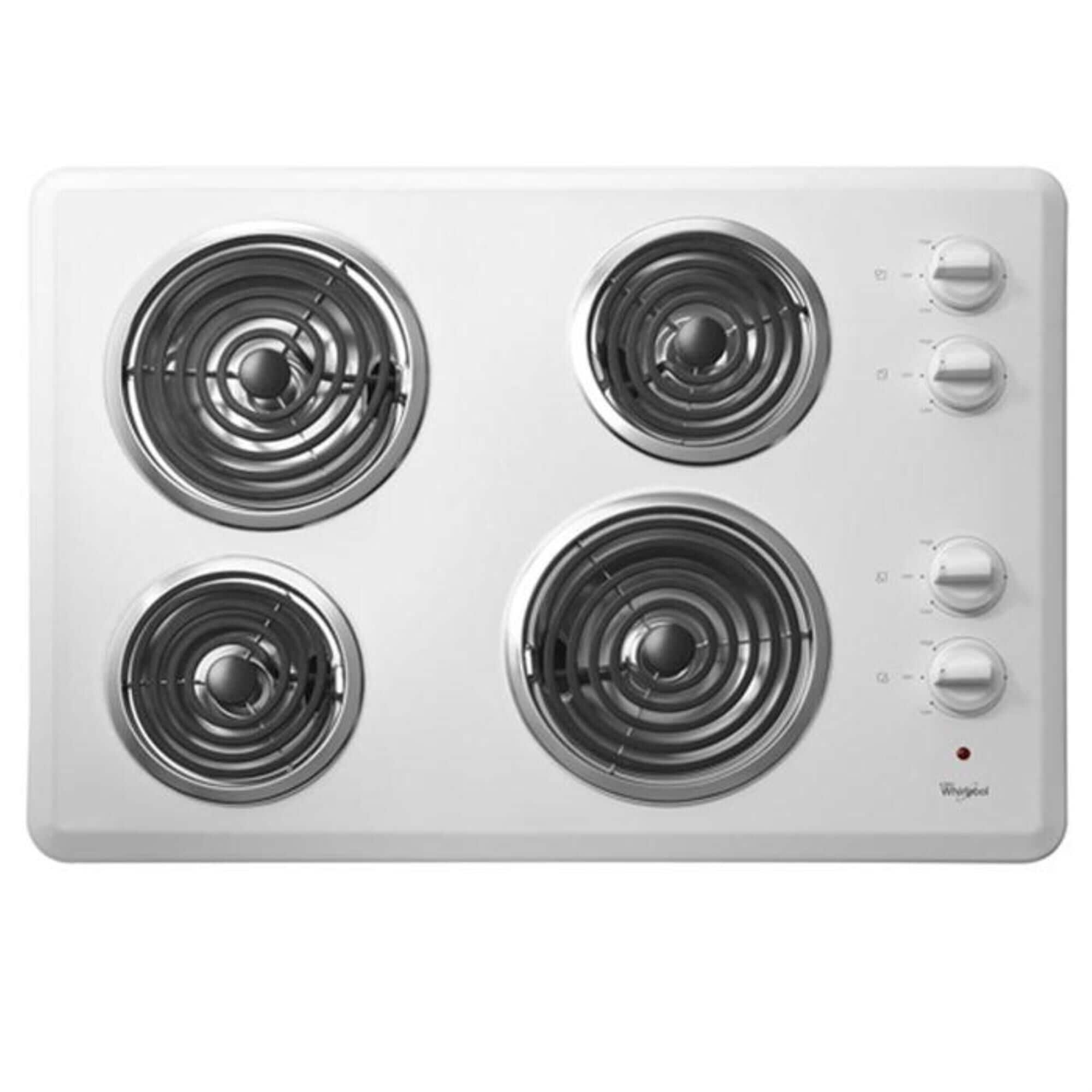 Whirlpool 30" Electric Cooktop with Dishwasher-Safe Knobs