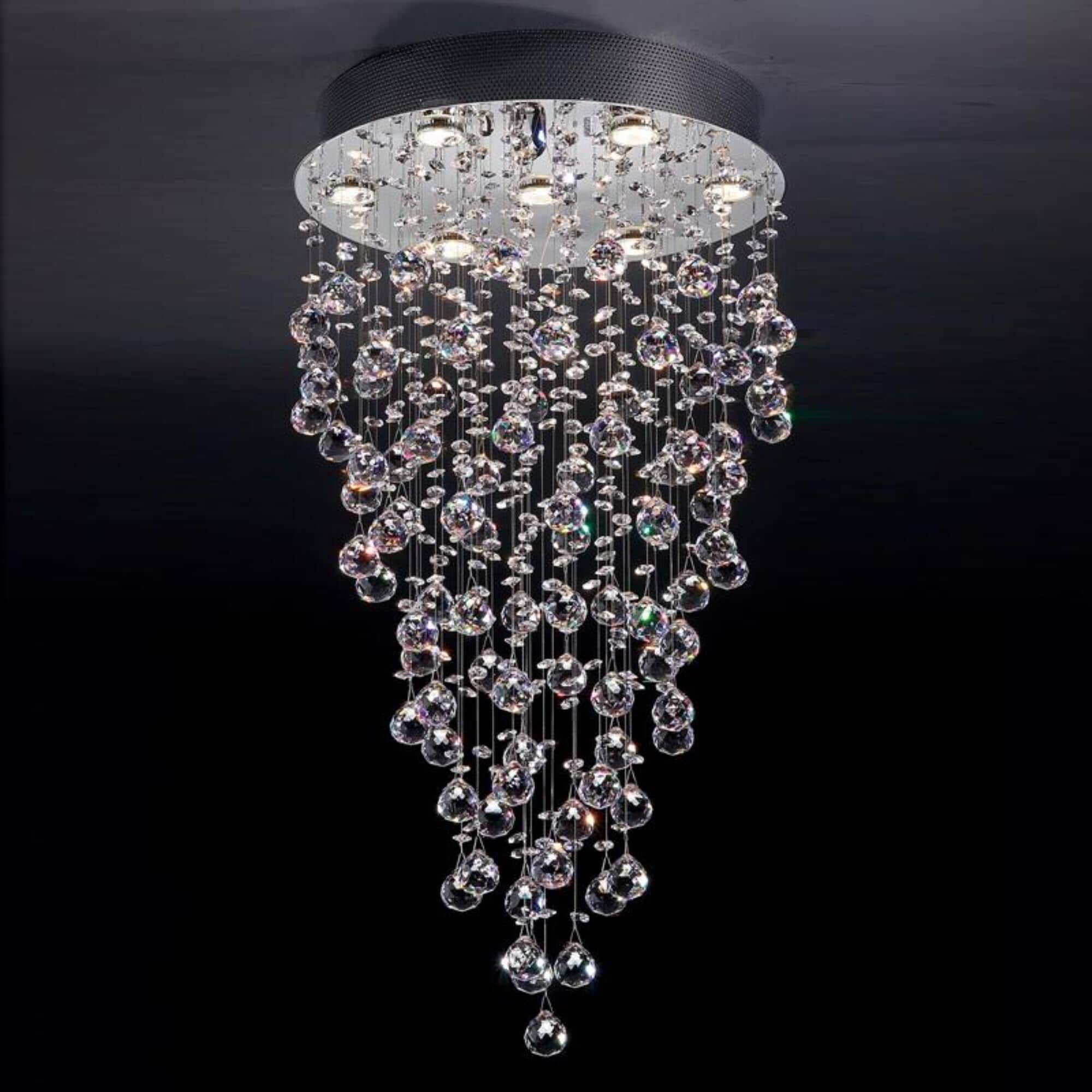 Lite Source Girolamo Crystal Semi Flush Mount Ceiling Light in Chrome, , large