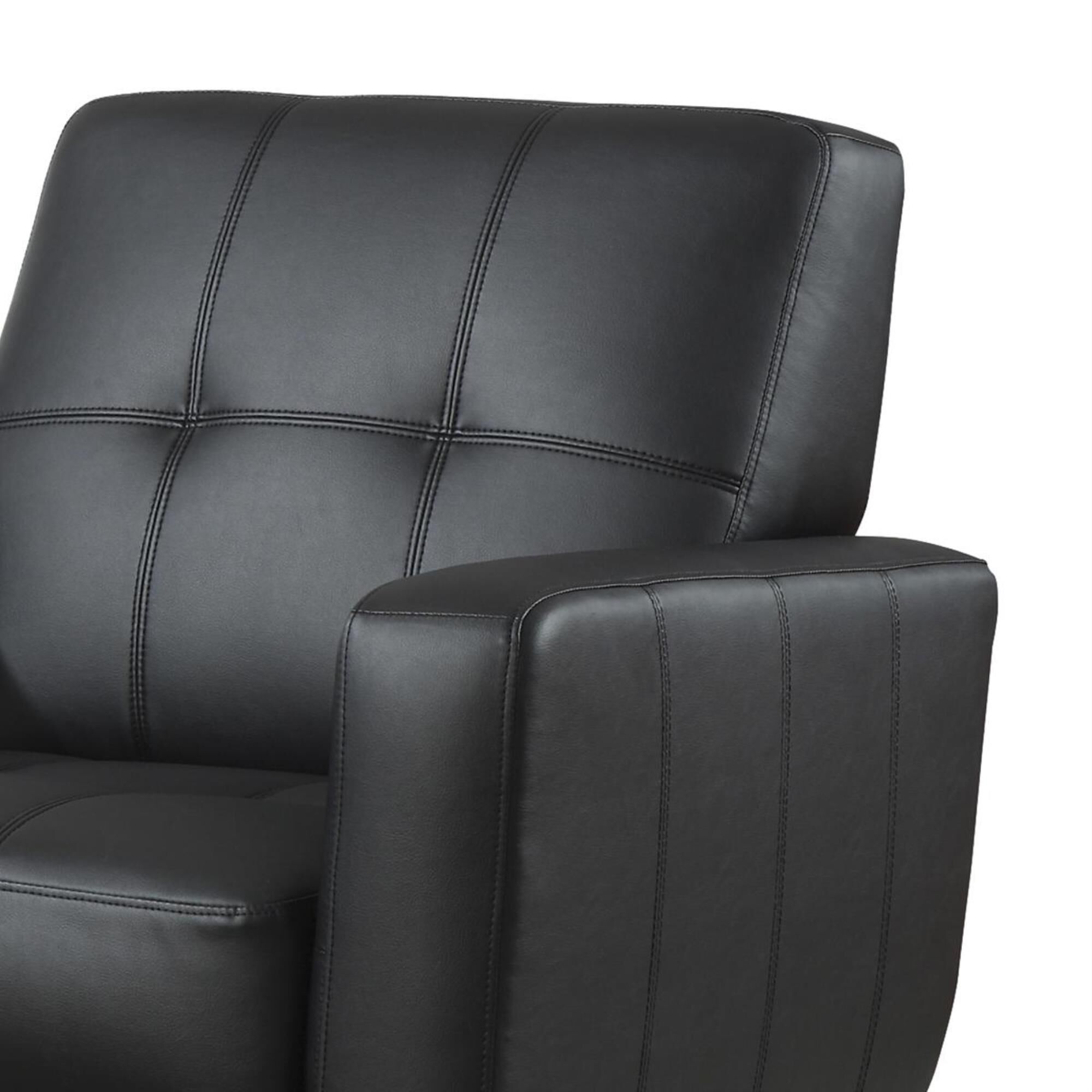 Living Essentials Contemporary Accent Chair with Track Arms in Black, , large