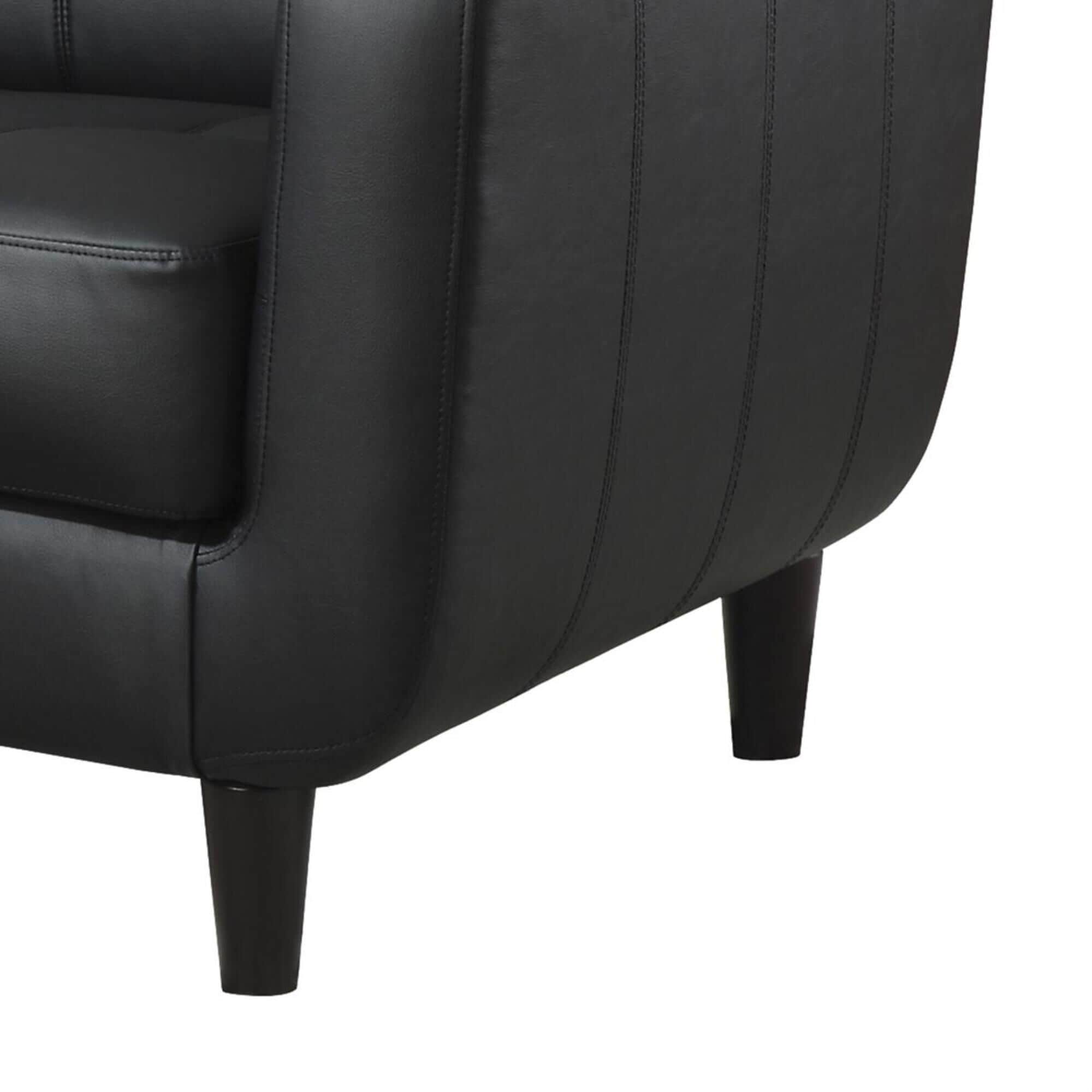 Living Essentials Contemporary Accent Chair with Track Arms in Black, , large