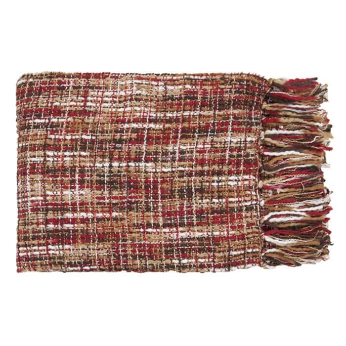 Surya Tabitha Throw in Red, Brown and White, , large