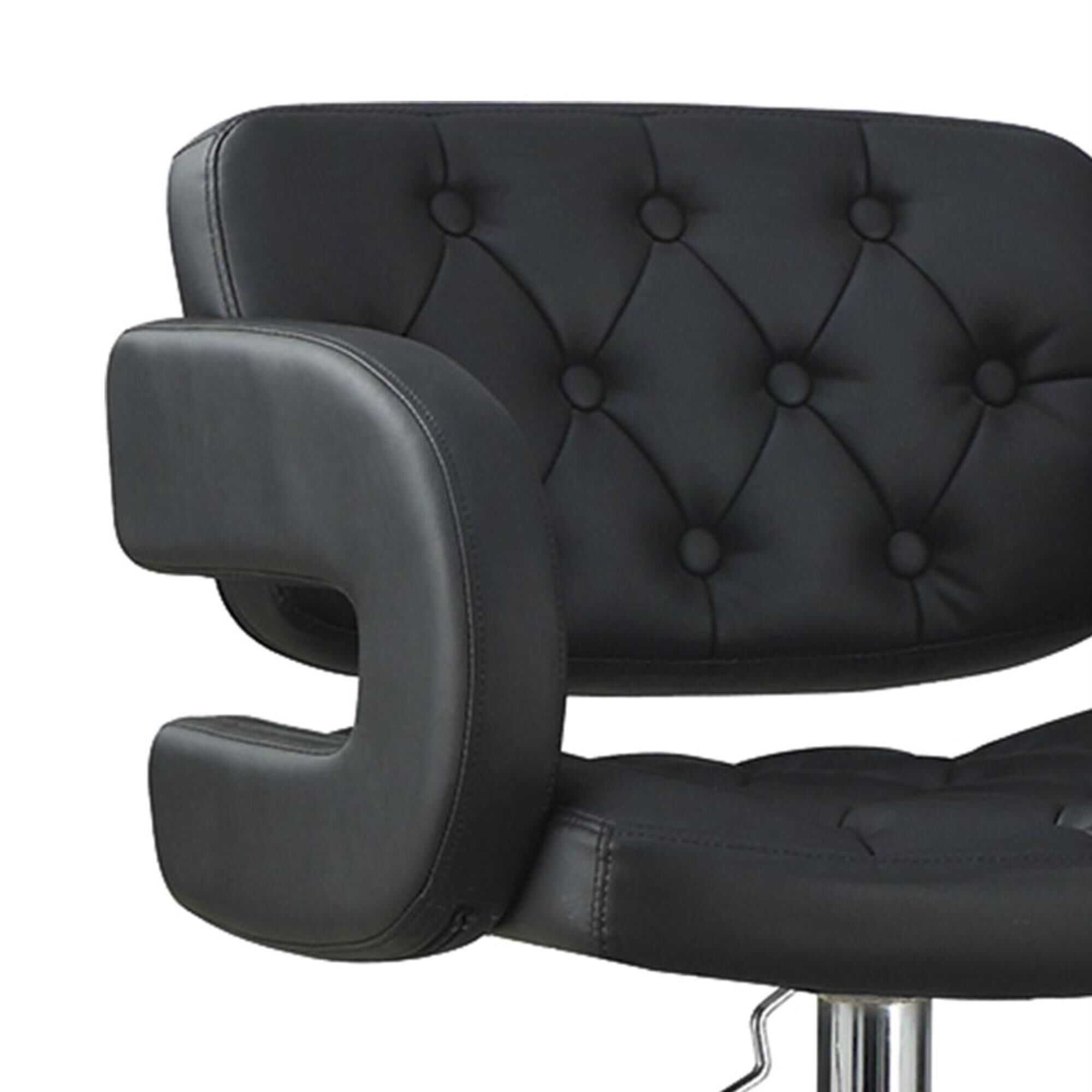 Pacific Landing Adjustable Barstool in Chrome and Black, , large