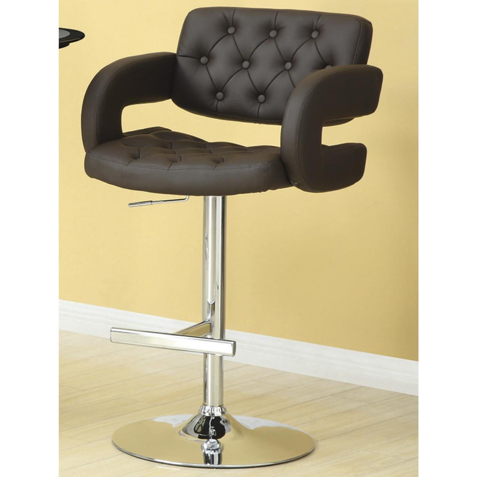 Pacific Landing Adjustable Barstool in Chrome and Brown, , large