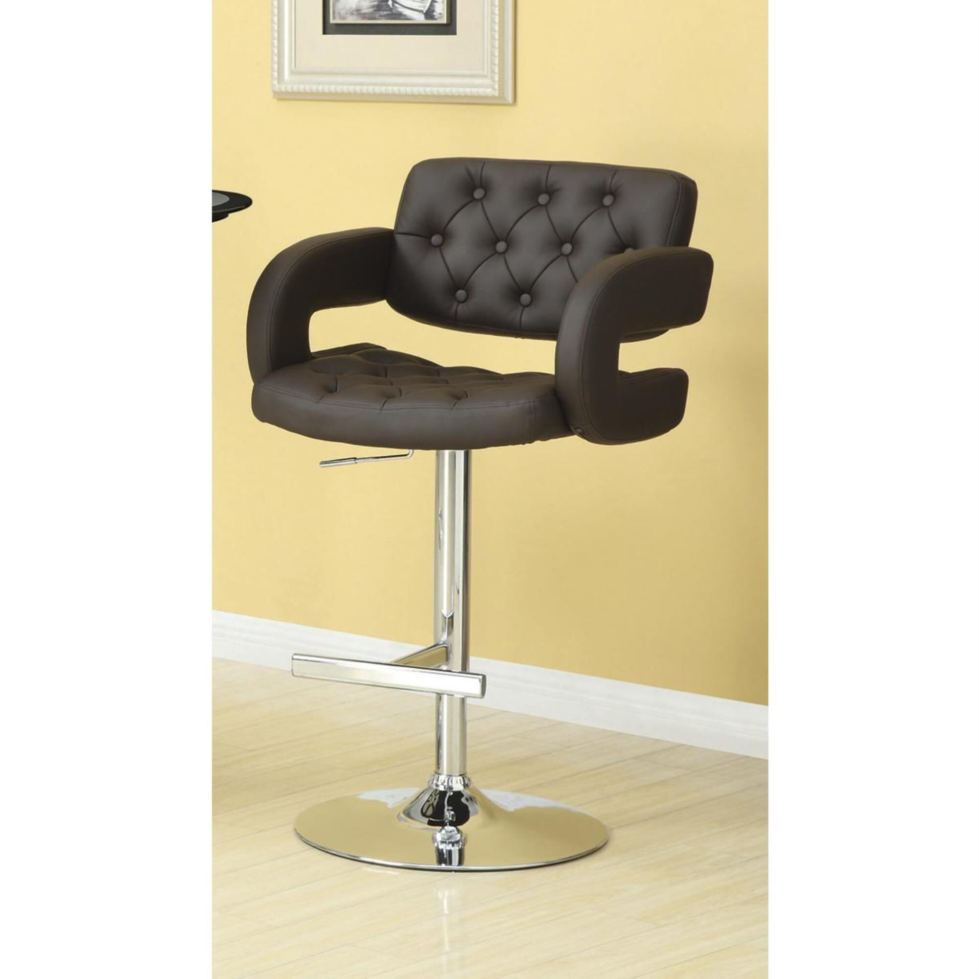 Pacific Landing Adjustable Barstool in Chrome and Brown, , large