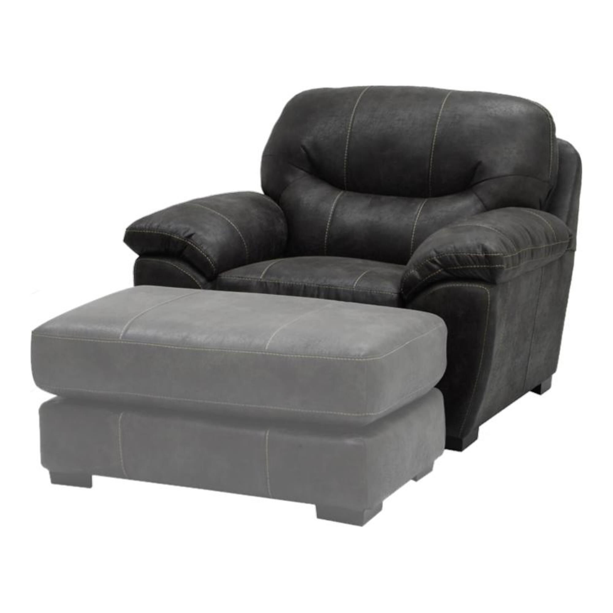 Catnapper Casual Gray Bonded Leather Chair , , large