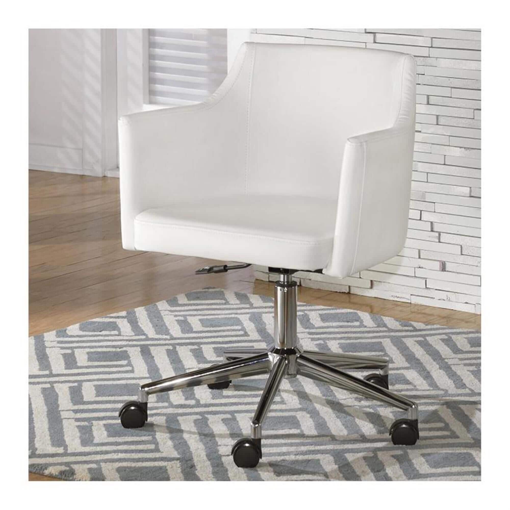 Signature Design by Ashley Baraga Swivel Desk Chair in White, , large