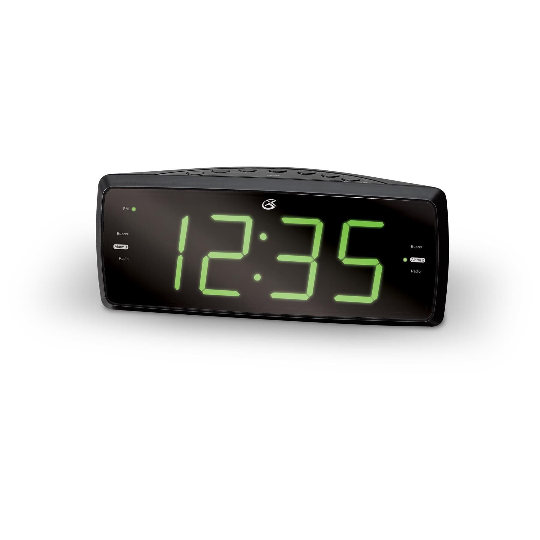 iLive Large Display Dual Alarm Clock Radio in Black, , large