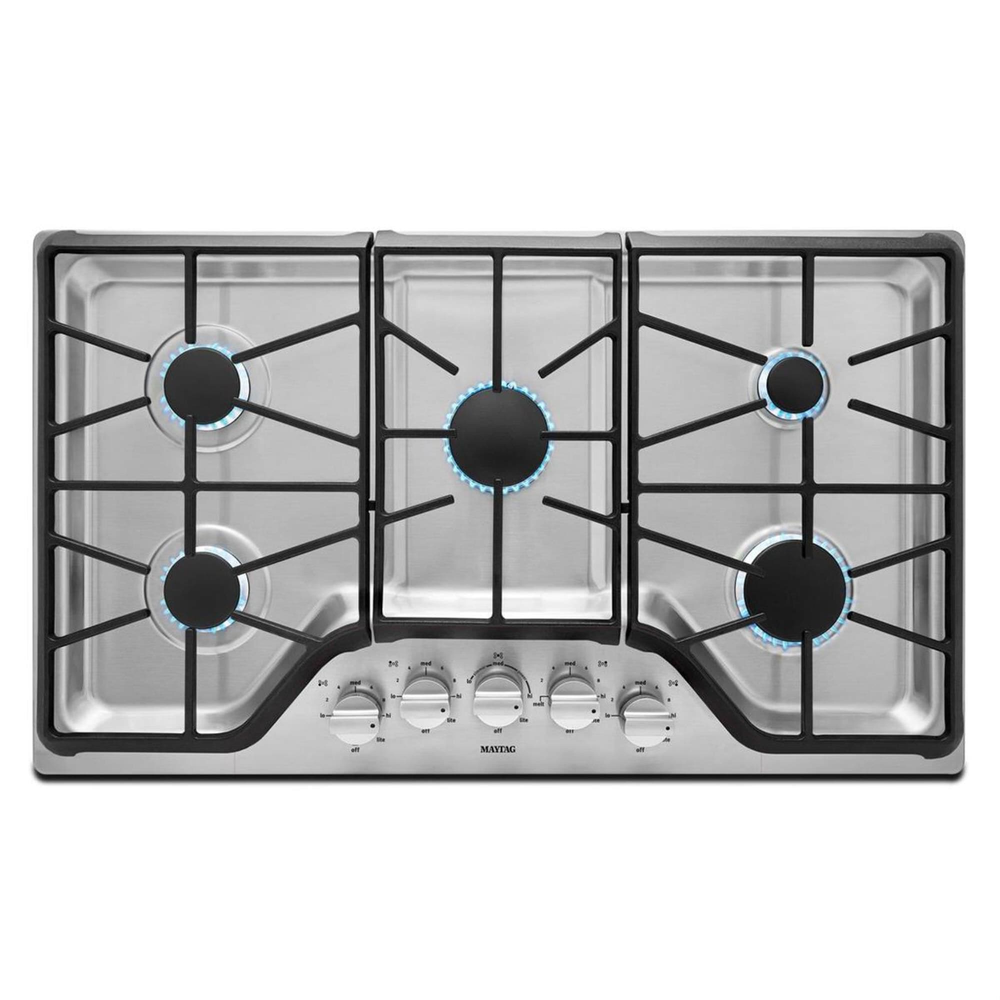 Maytag 36" 5-burner Gas Cooktop with DuraGuard Protective Finish, , large