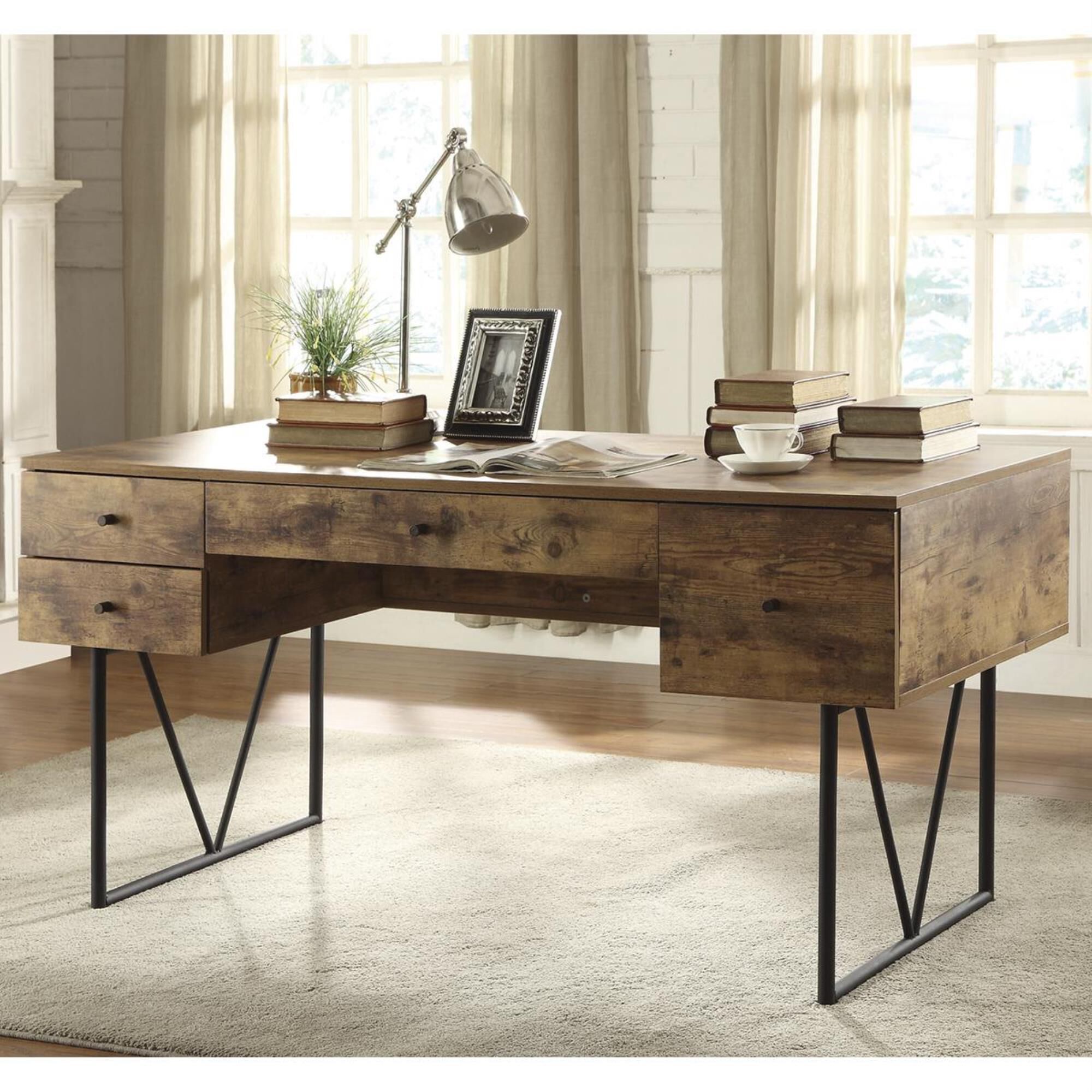Pacific Landing Analiese Writing Desk in Antique Nutmeg and Black, , large