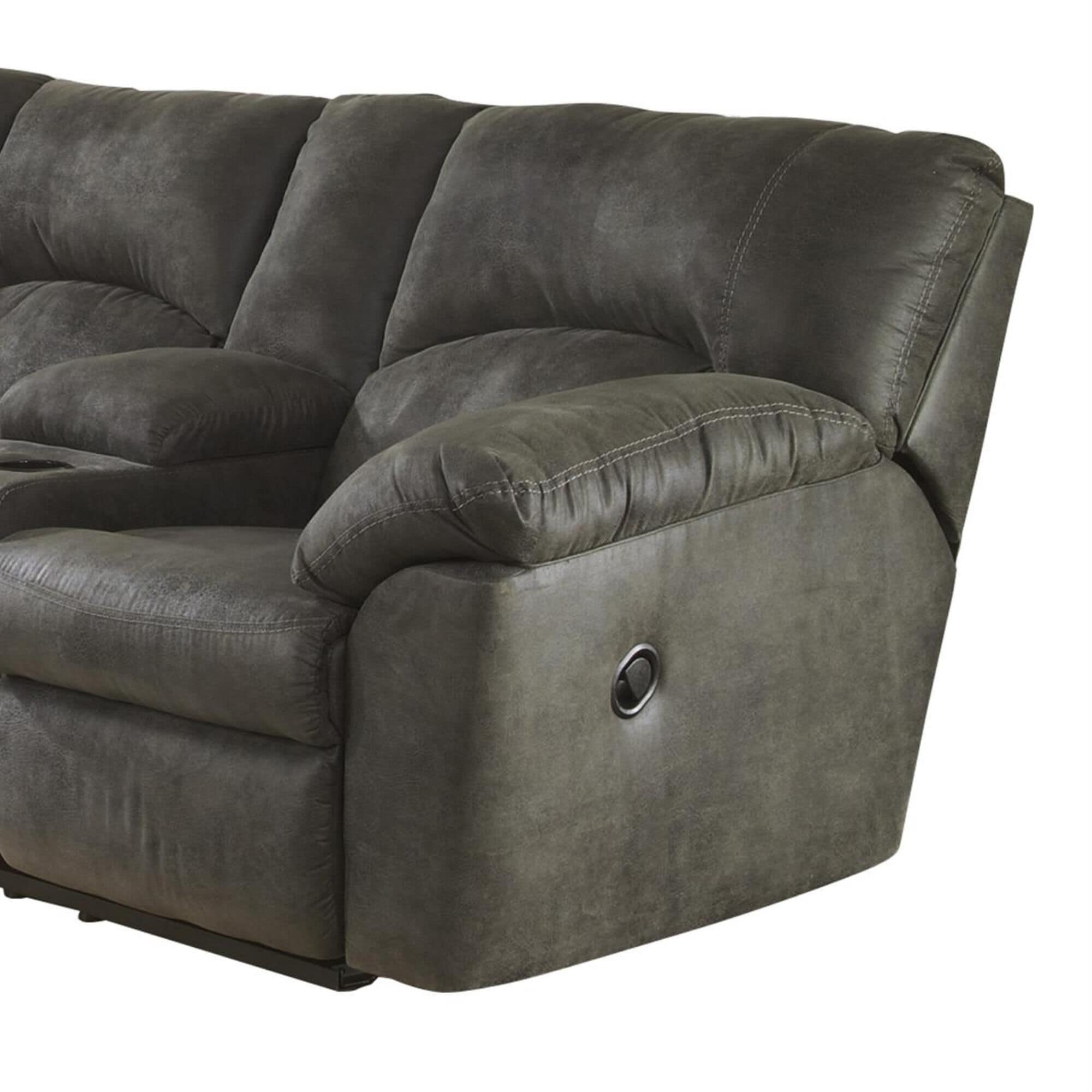 Ashley Tambo 2-Piece Manual Reclining Curved Sectional in Gray, , large