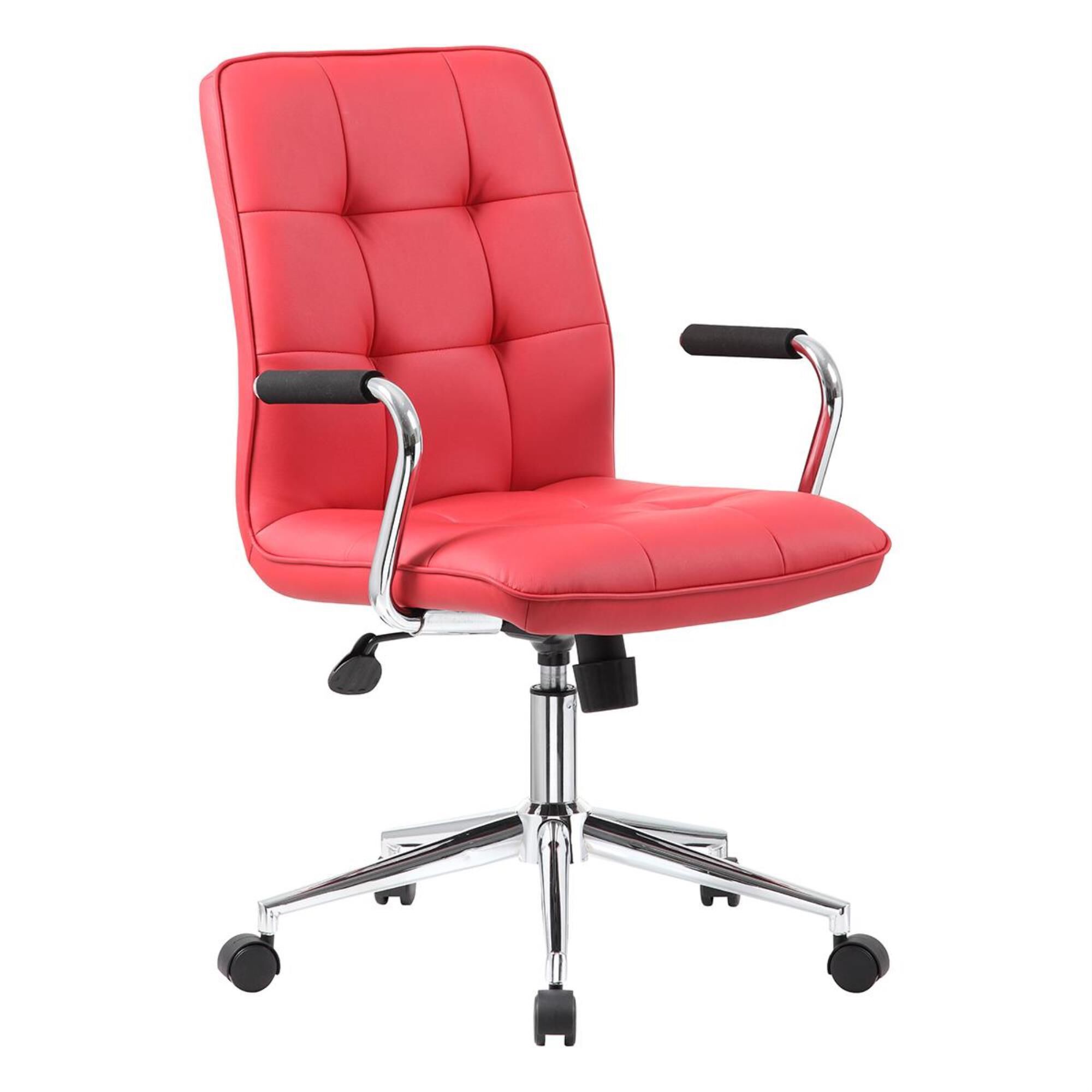 Regal Co. Boss Chair with Red Cushion in Chrome, , large