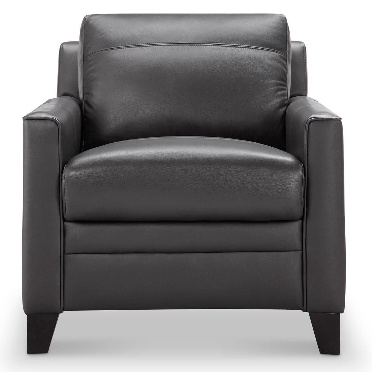 Italiano Furniture Fletcher Leather Chair in Charcoal Gray, , large