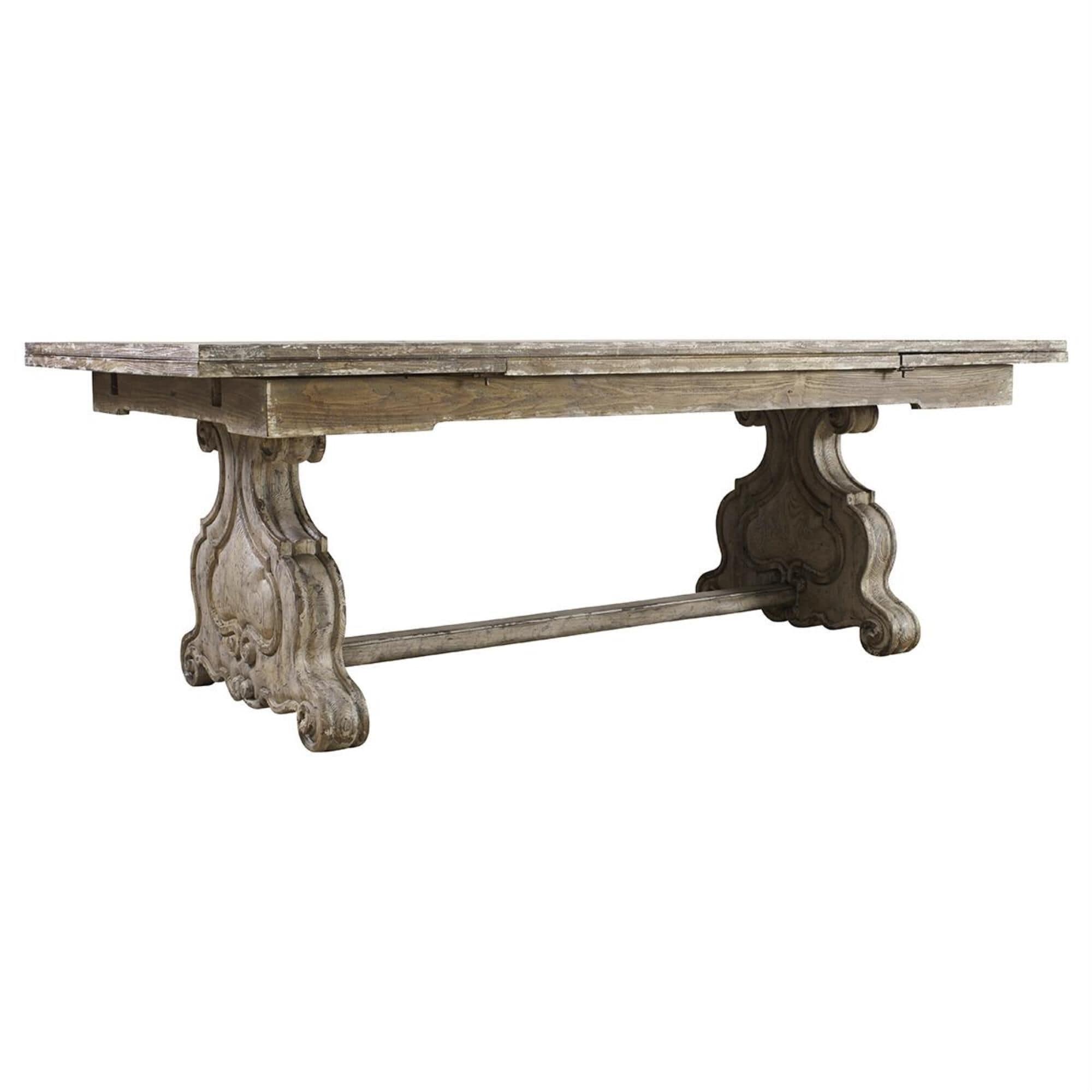 Hooker Furniture Chatelet Rectangle Trestle Dining Table in Vintage White - Table Only, , large