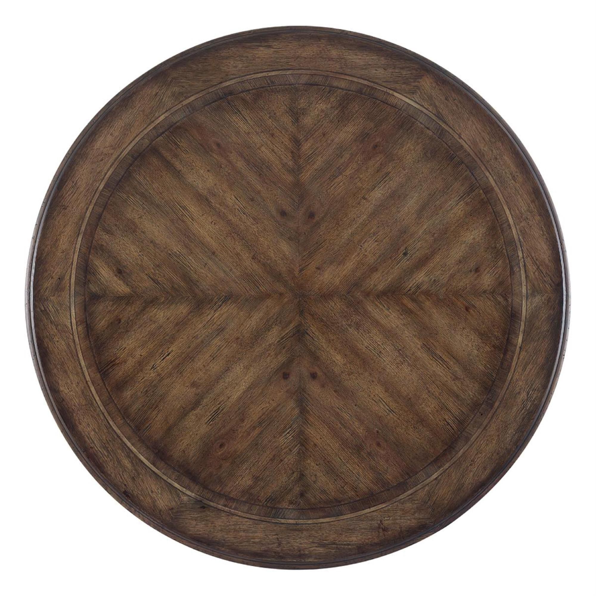 Hooker Furniture Rhapsody Round Dining Table in Rustic Walnut - Table Only, , large