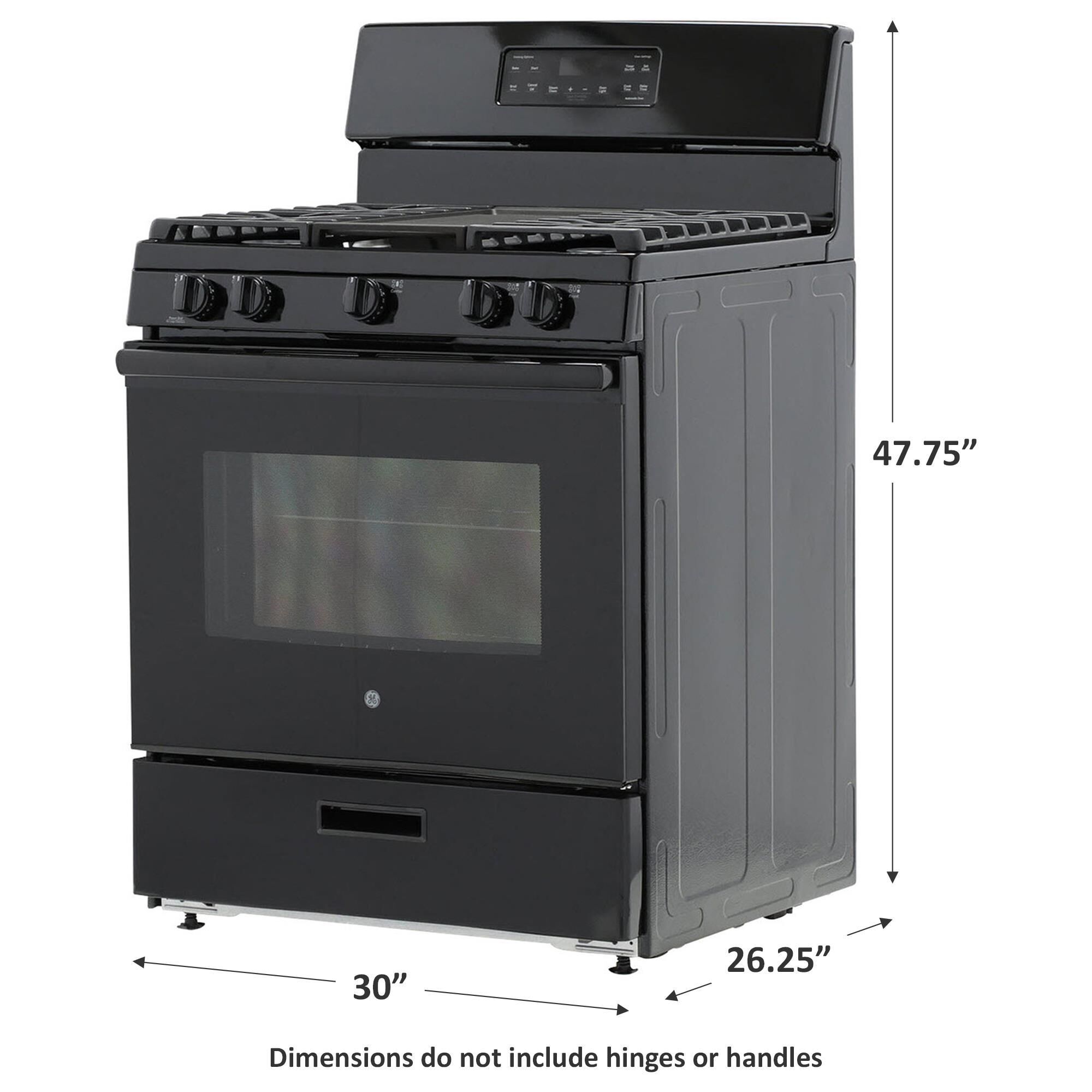 GE Appliances 5.0 Cu. Ft. Freestanding Gas Range in Black, , large