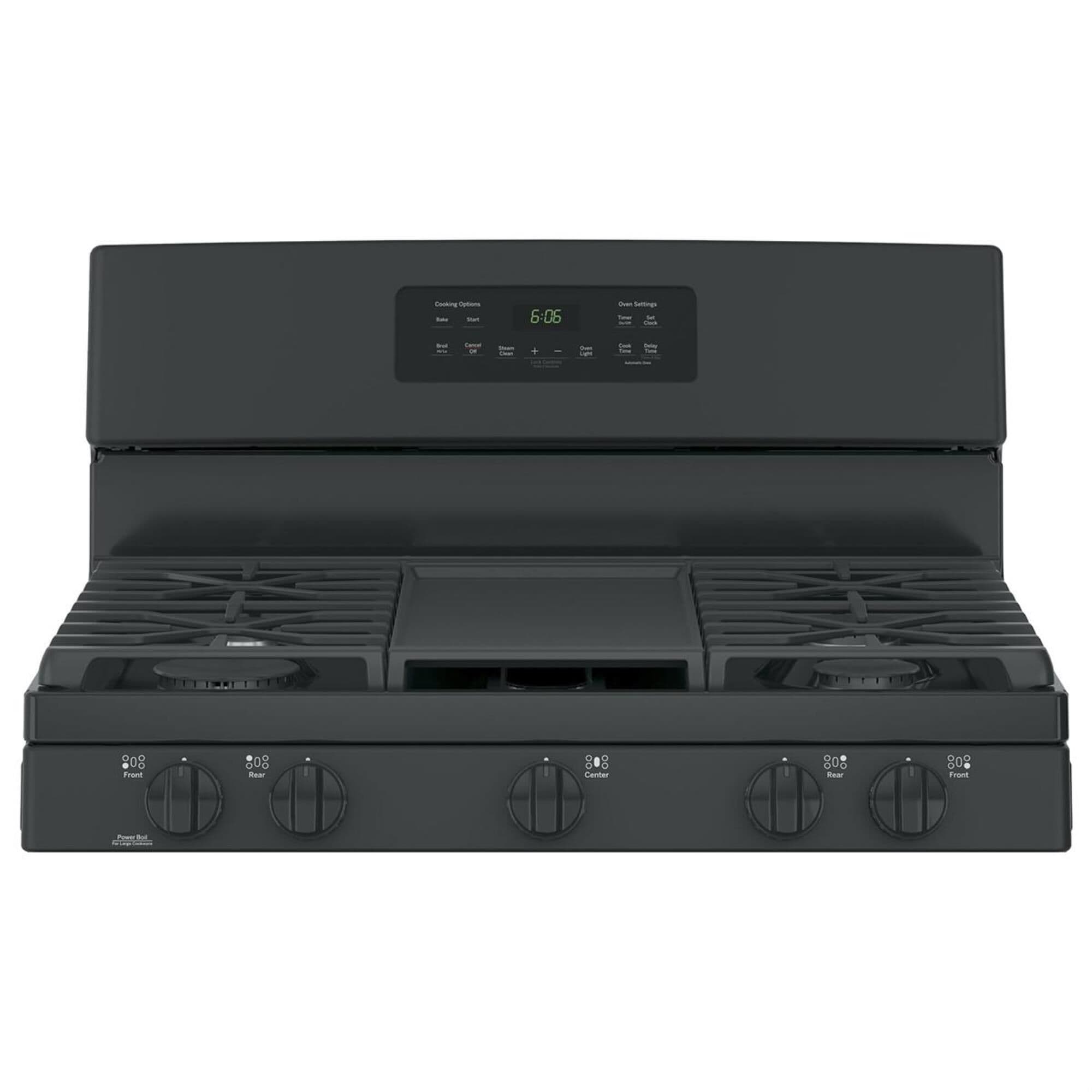 GE Appliances 5.0 Cu. Ft. Freestanding Gas Range in Black, , large
