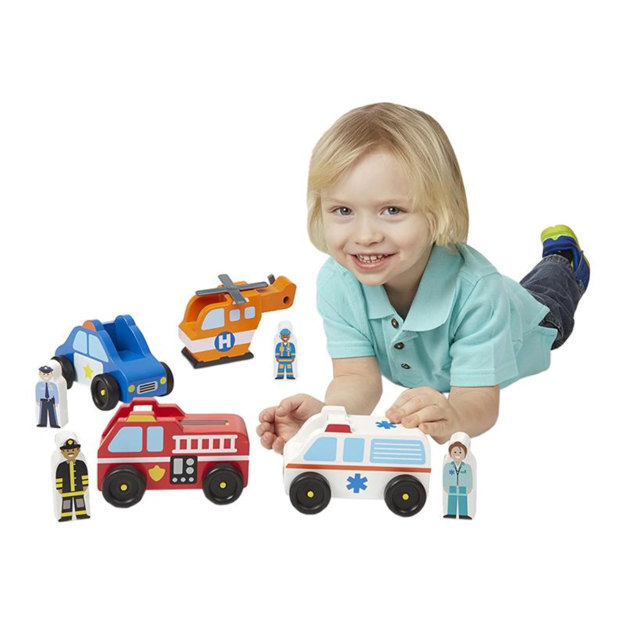 Melissa & Doug Emergency Vehicle Set, , large