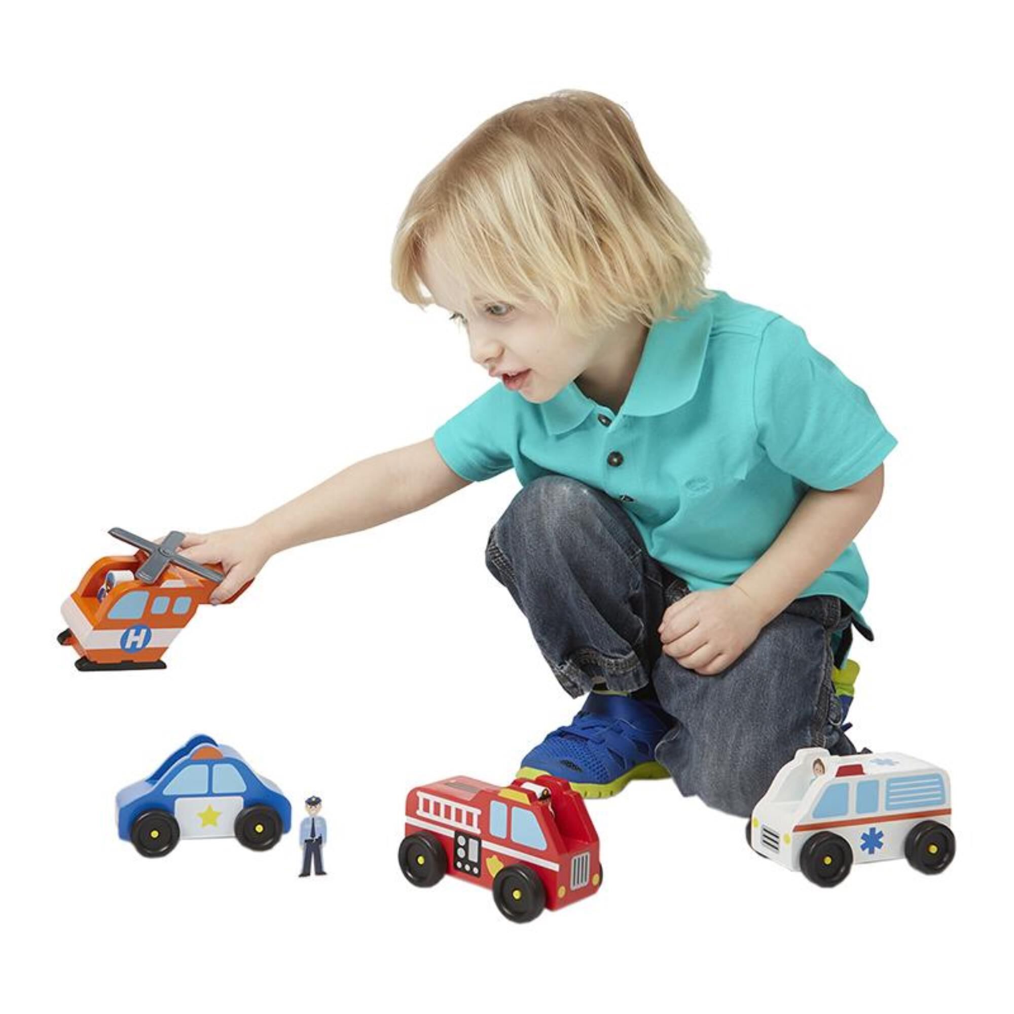 Melissa & Doug Emergency Vehicle Set, , large