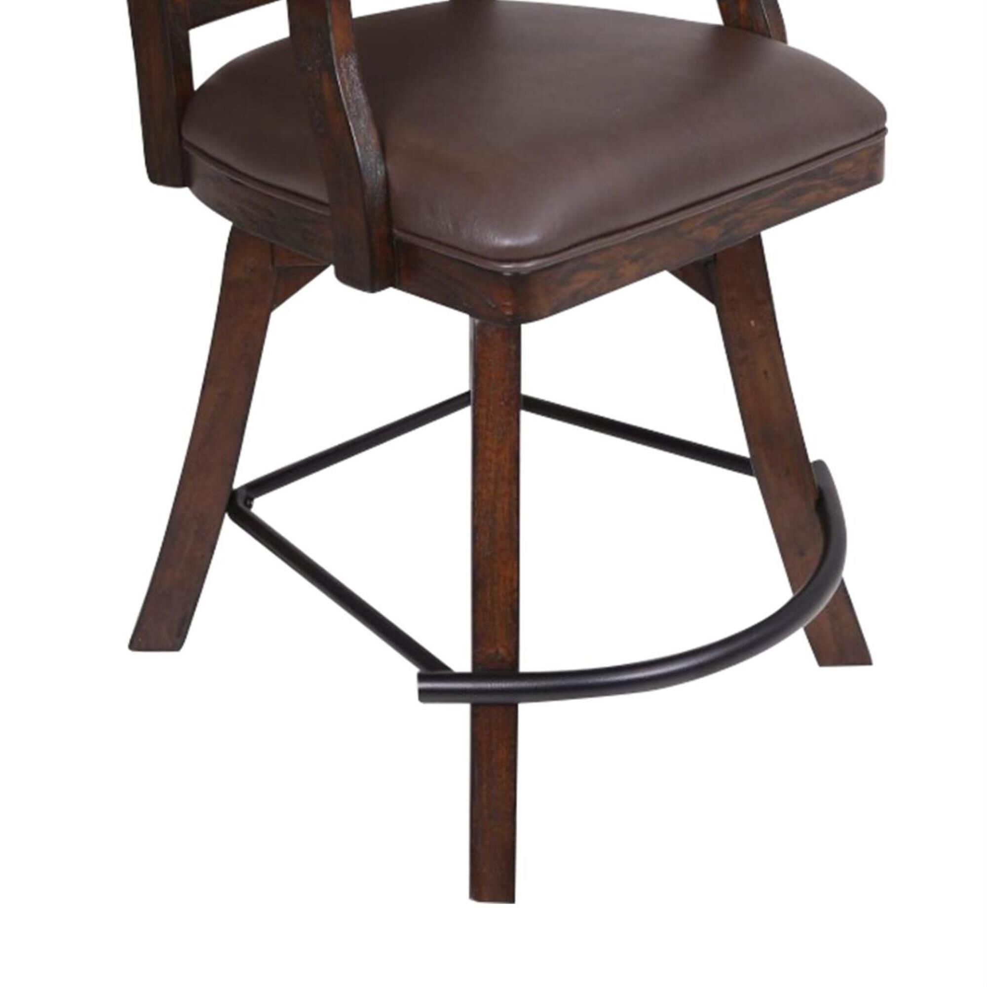 Radius Gettysburg Spectator Counter Stool with Brown Cushion in Rich Oak, , large