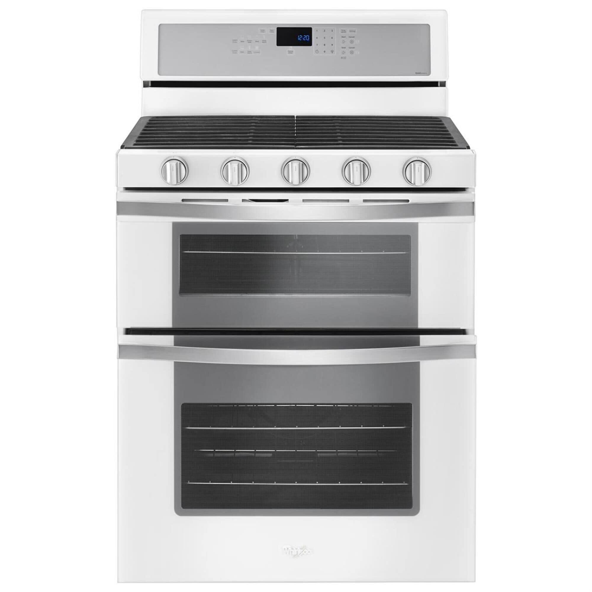 Whirlpool 6.0 Cu. Ft. Gas Double Oven Range with Center Oval Burner in White