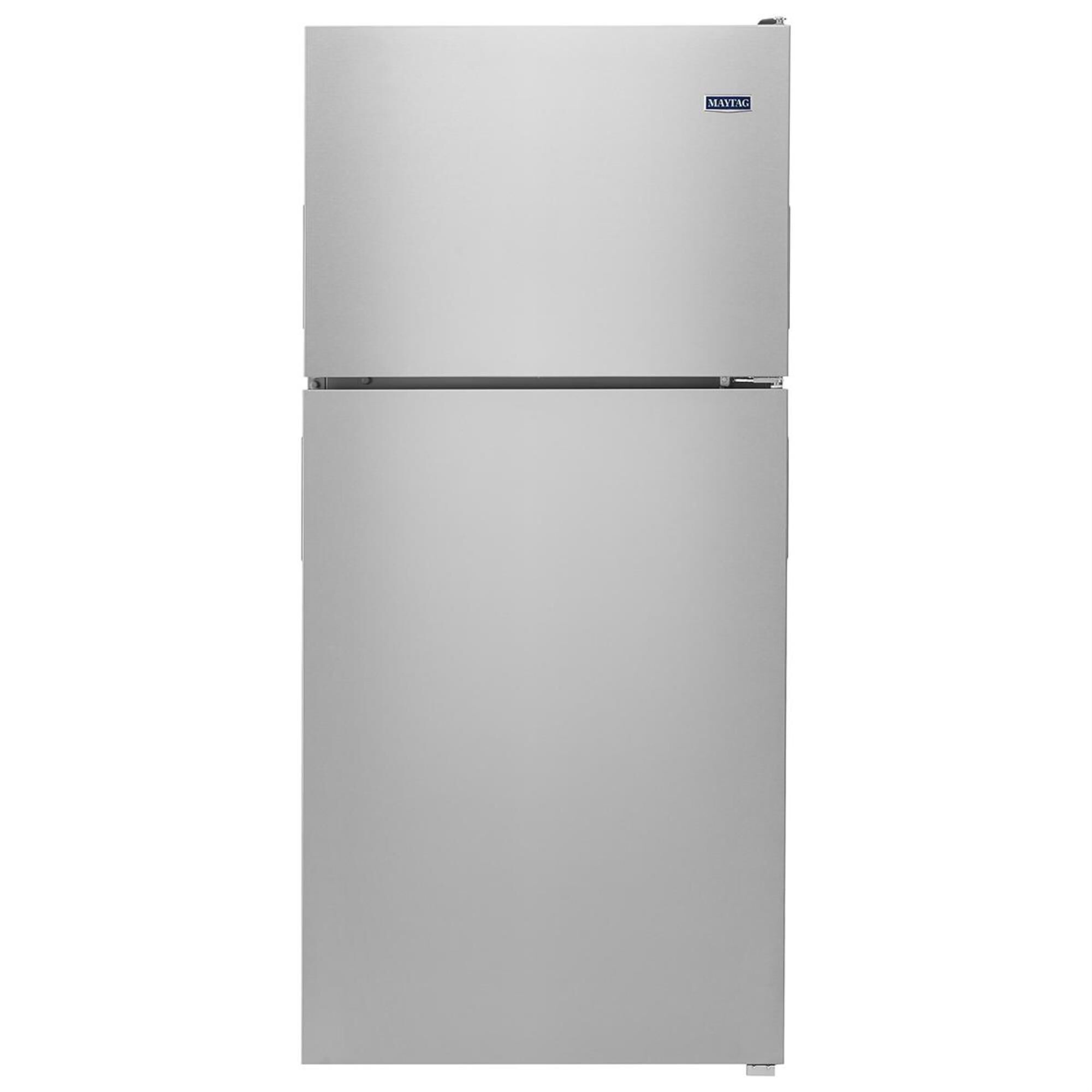 Maytag 18 Cu. Ft. 30-In Wide Top Freezer Refrigerator With PowerCold Feature in Stainless Steel, , large