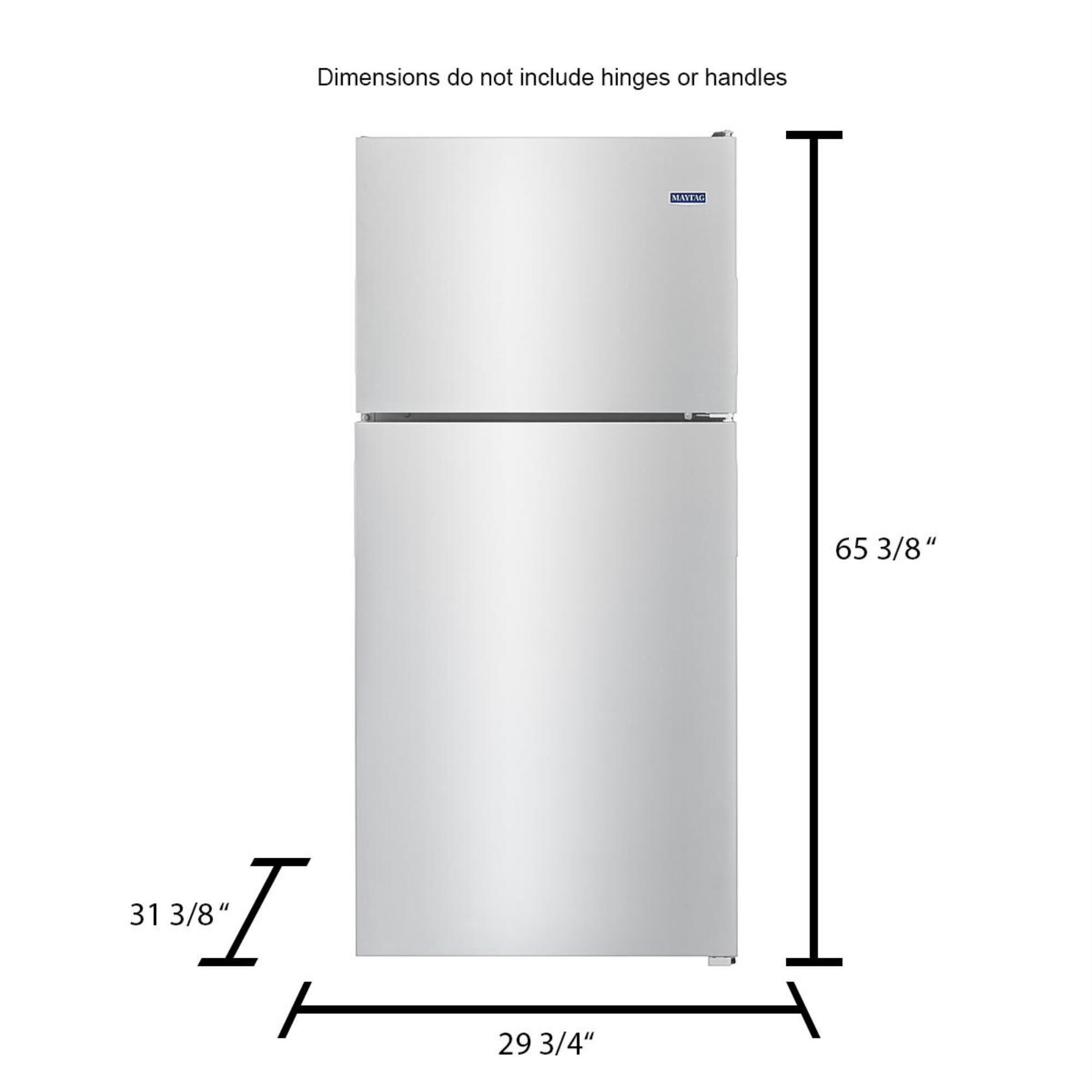 Maytag 18 Cu. Ft. 30-In Wide Top Freezer Refrigerator With PowerCold Feature in Stainless Steel, , large