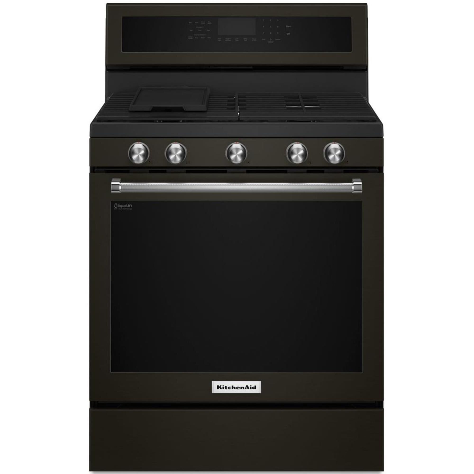 KitchenAid 30" Gas Range in Black Stainless Steel, , large