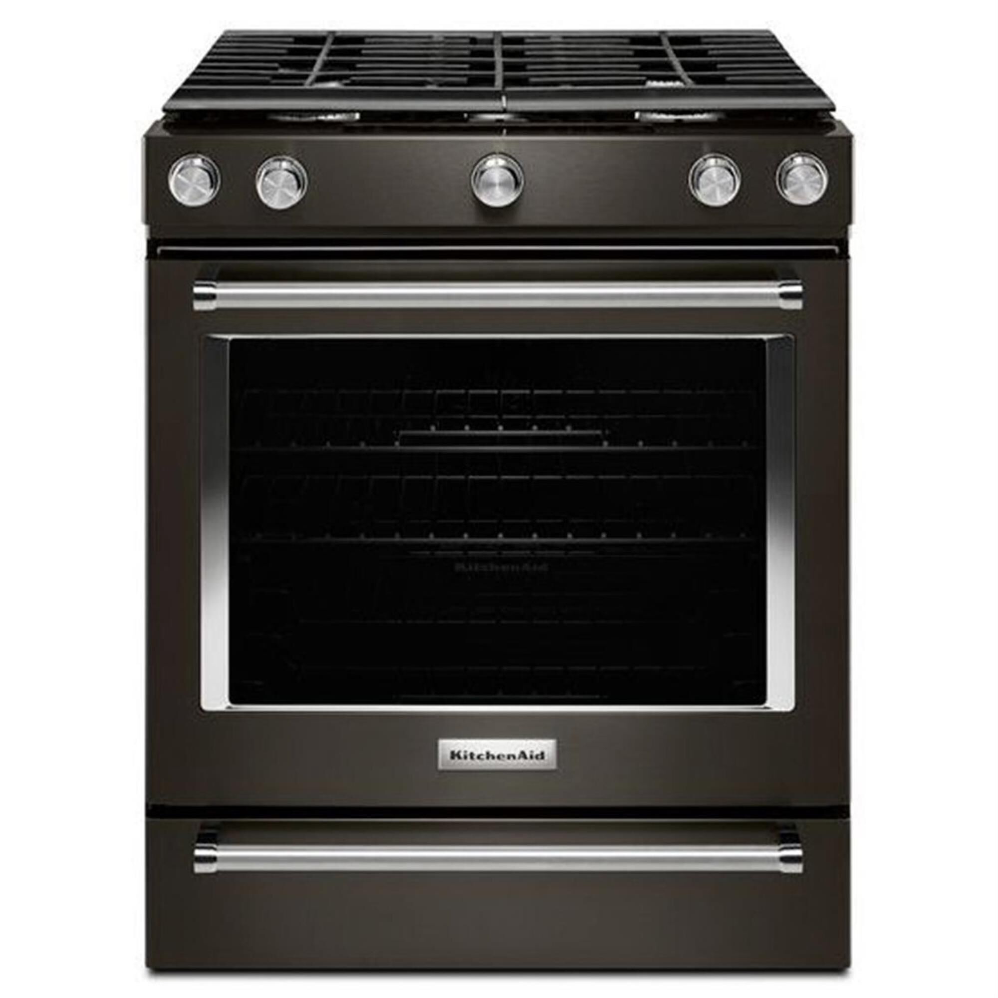 KitchenAid 30" 5.8 Cu. Ft. Gas Range in Black Stainless Steel, , large