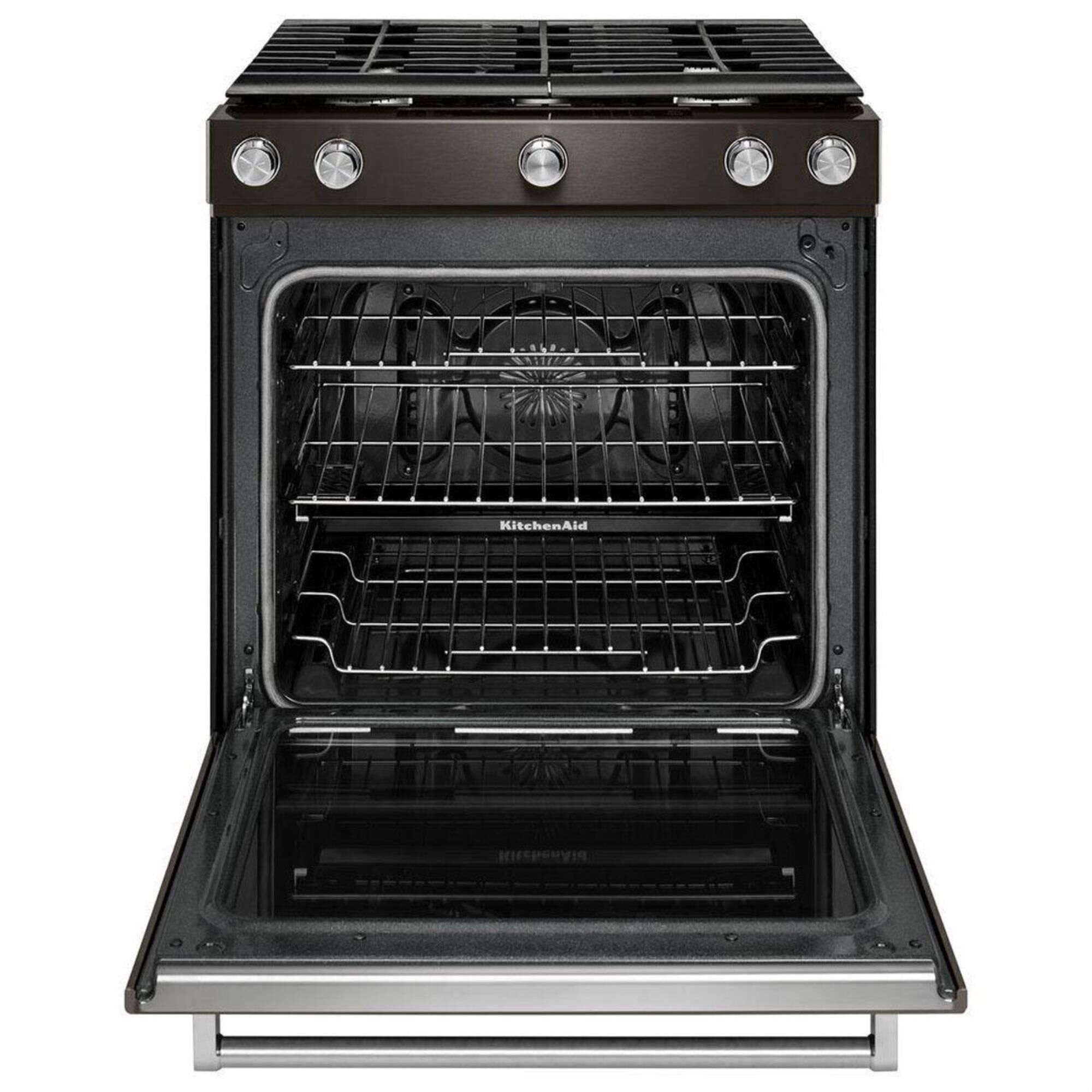 KitchenAid 30" 5.8 Cu. Ft. Gas Range in Black Stainless Steel, , large