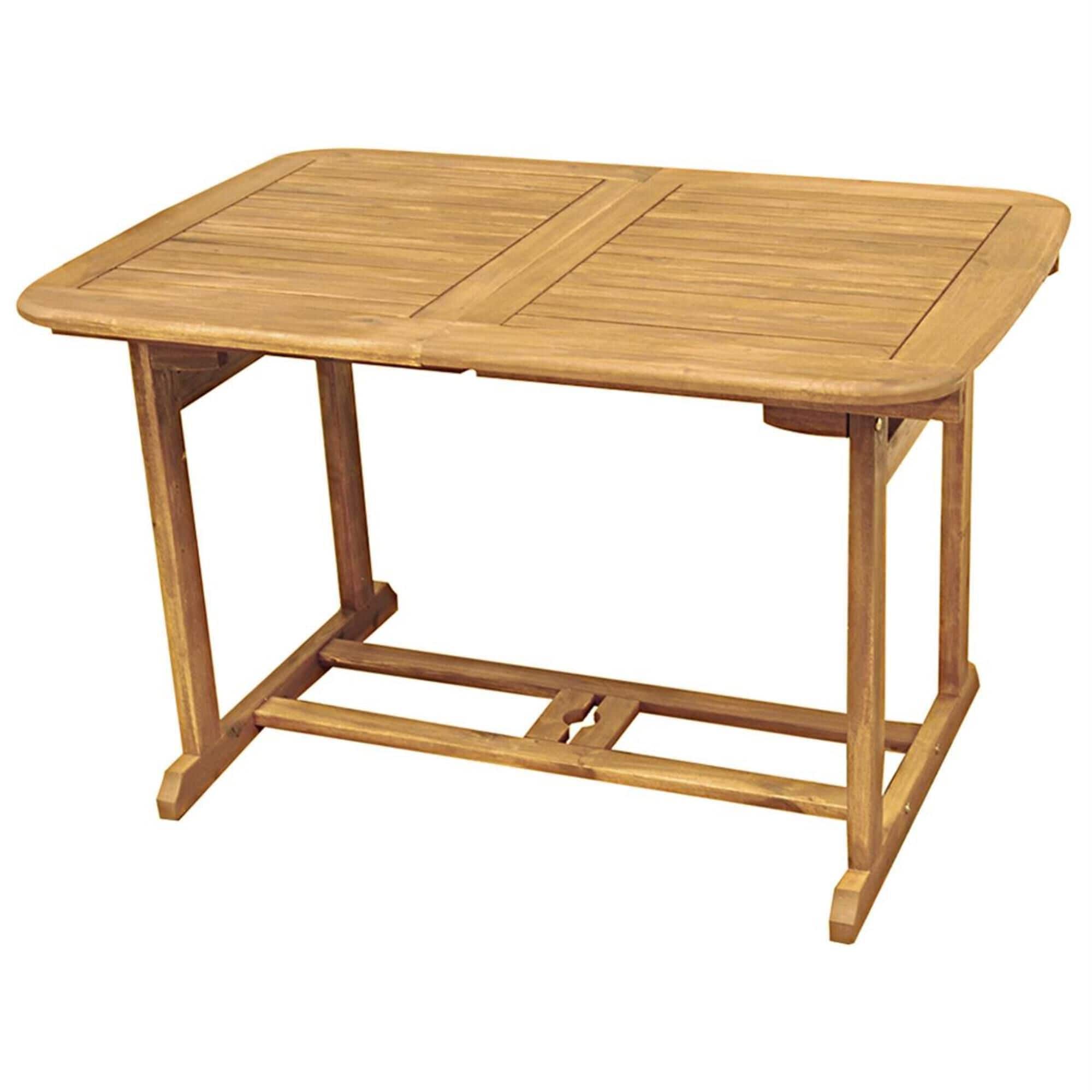 Walker Edison Acacia Wood Patio Butterfly Dining Table in Dark Brown, , large