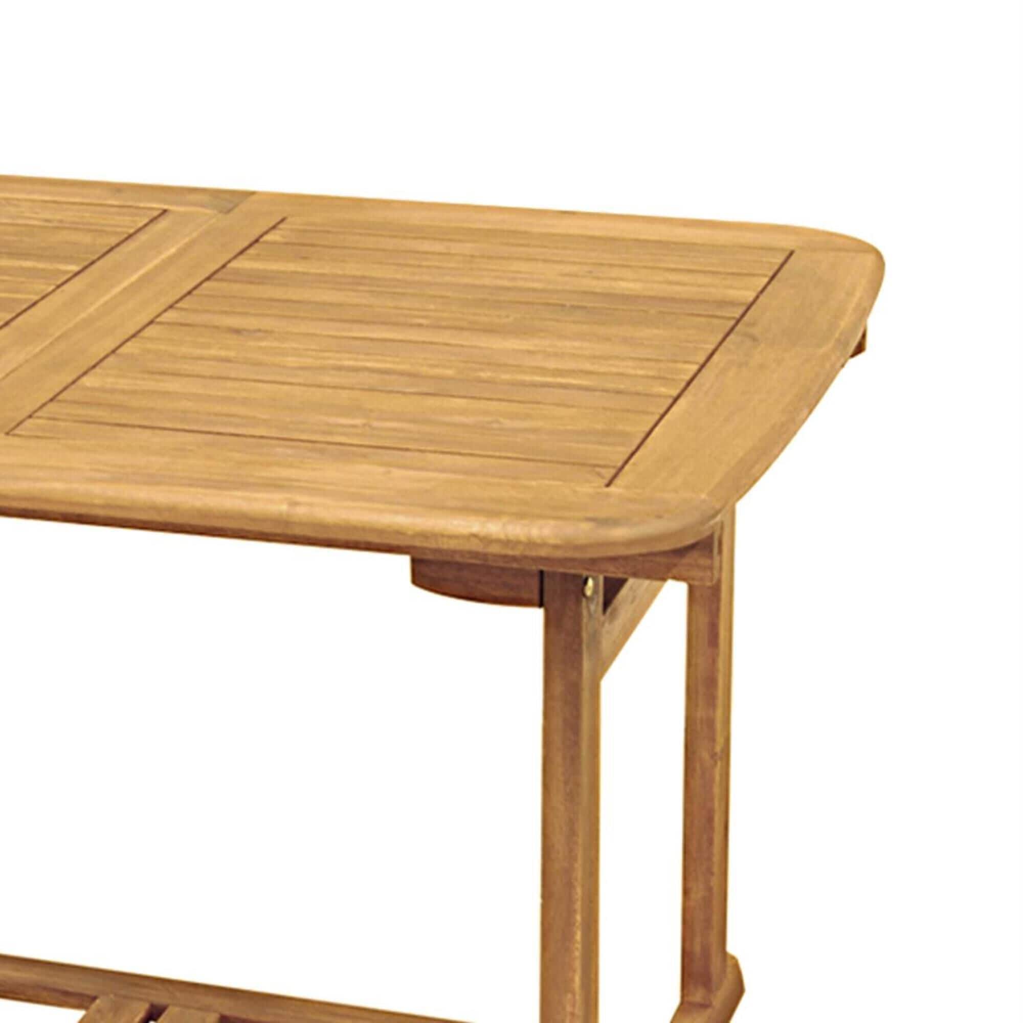 Walker Edison Acacia Wood Patio Butterfly Dining Table in Dark Brown, , large