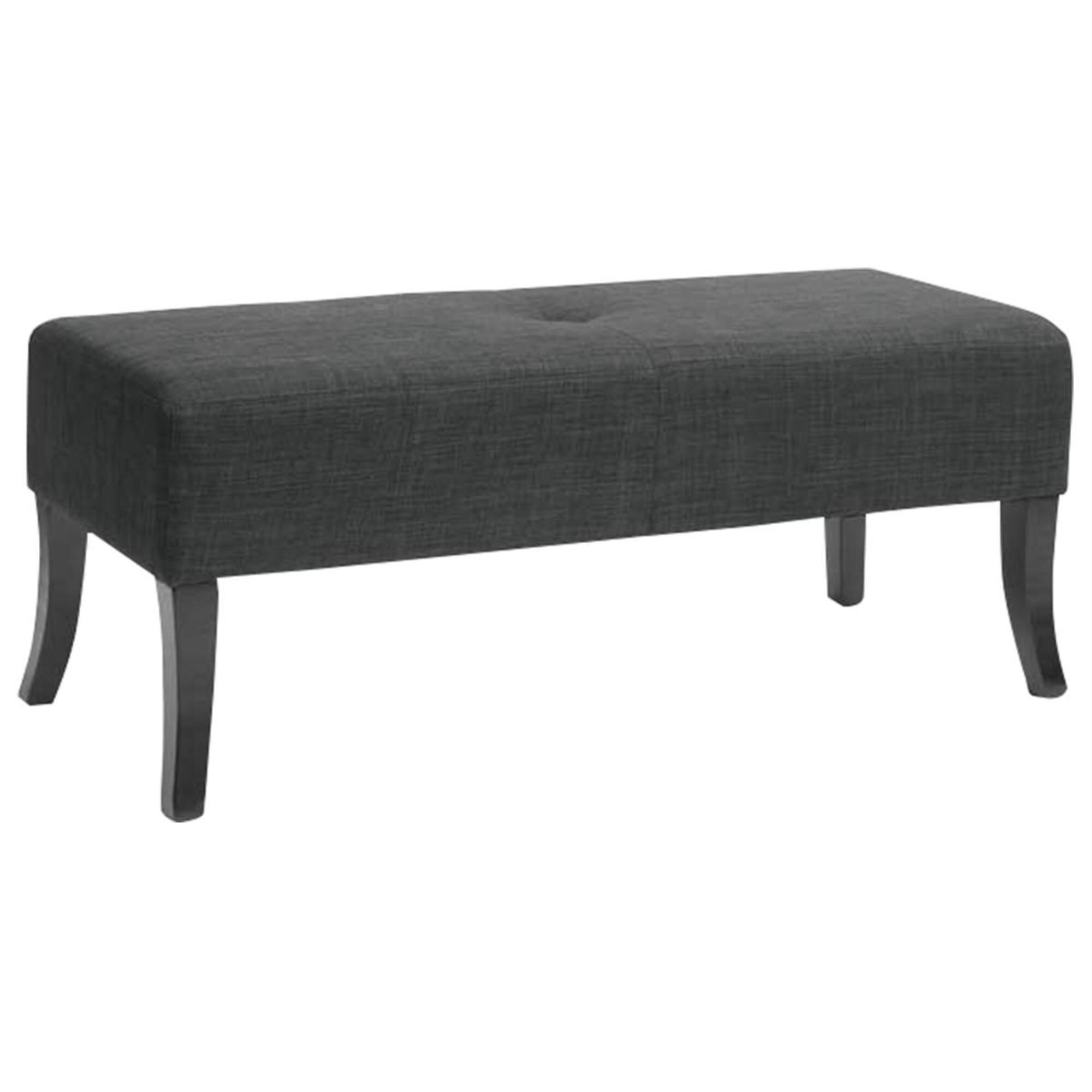 CorLiving Antonio 46" Bench with Espresso Legs in Dark Grey, , large