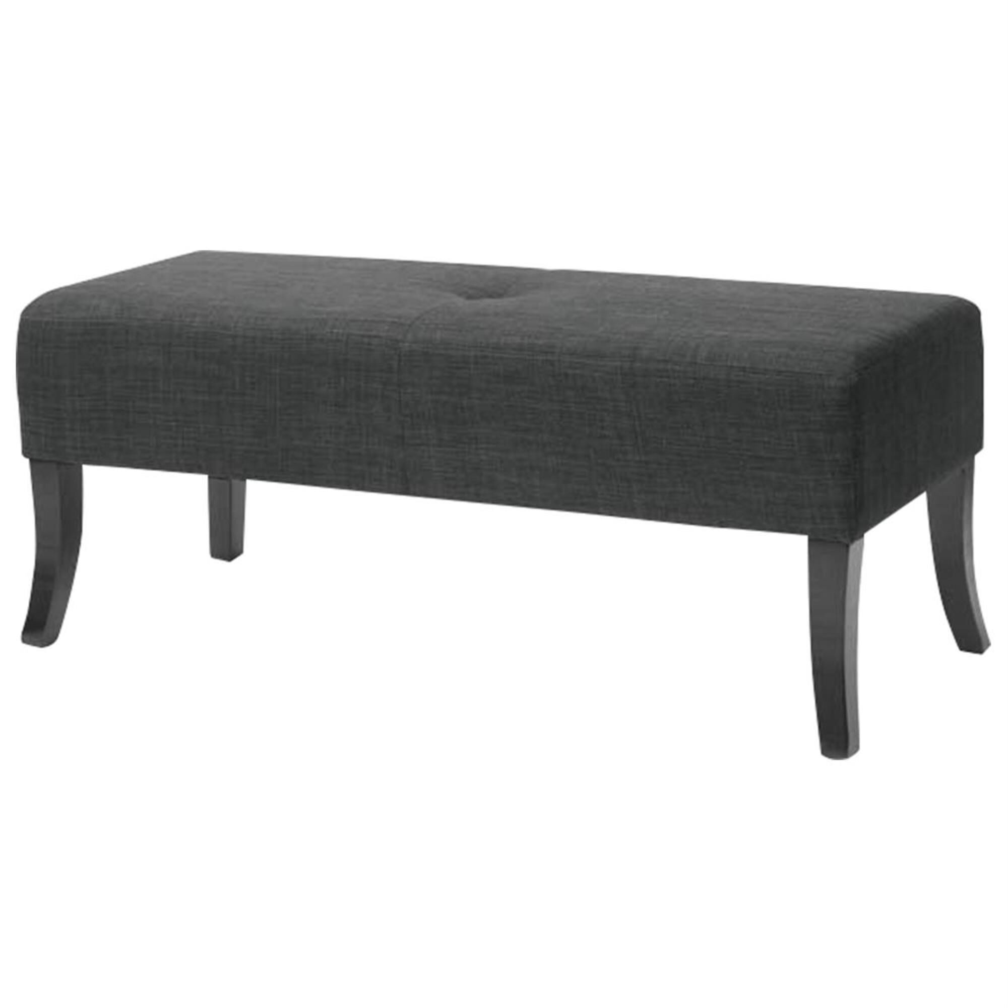 CorLiving Antonio 46" Bench with Espresso Legs in Dark Grey, , large