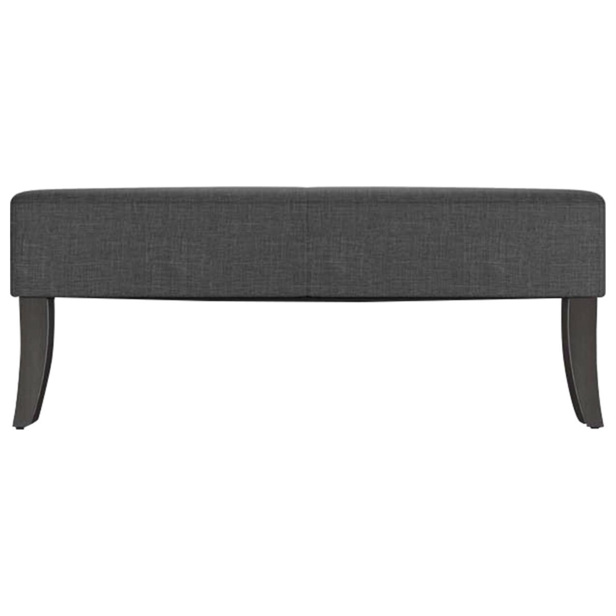 CorLiving Antonio 46" Bench with Espresso Legs in Dark Grey, , large