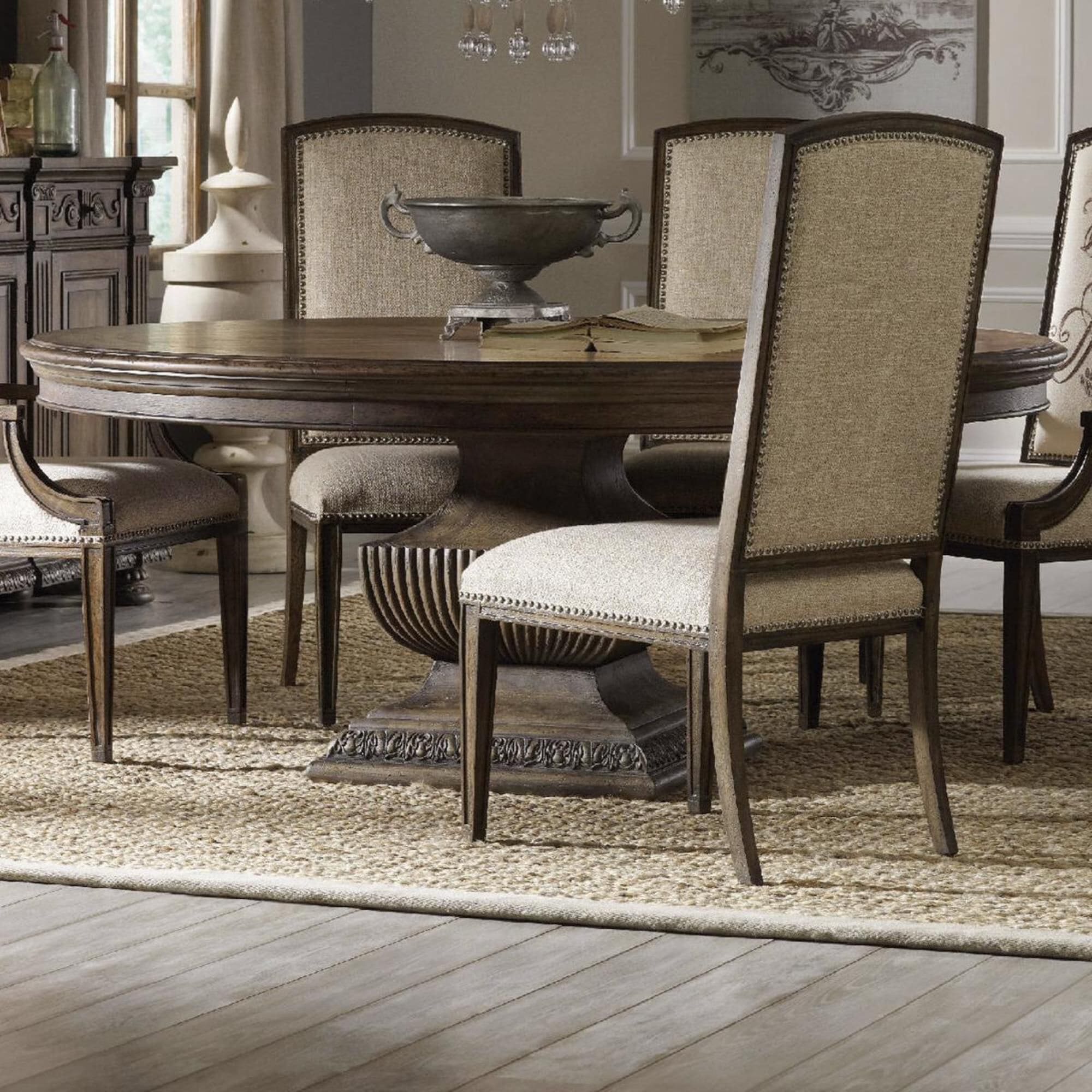 Hooker Furniture Rhapsody 72" Round Dining Table in Reclaimed Natural - Table Only, , large