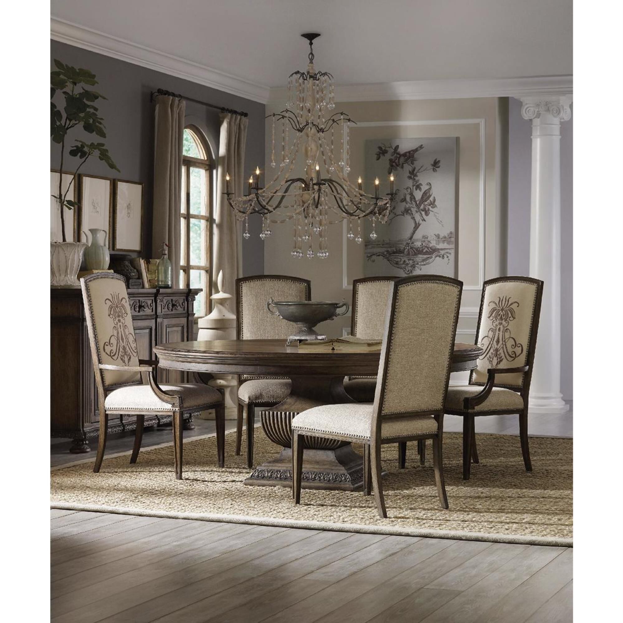 Hooker Furniture Rhapsody 72" Round Dining Table in Reclaimed Natural - Table Only, , large