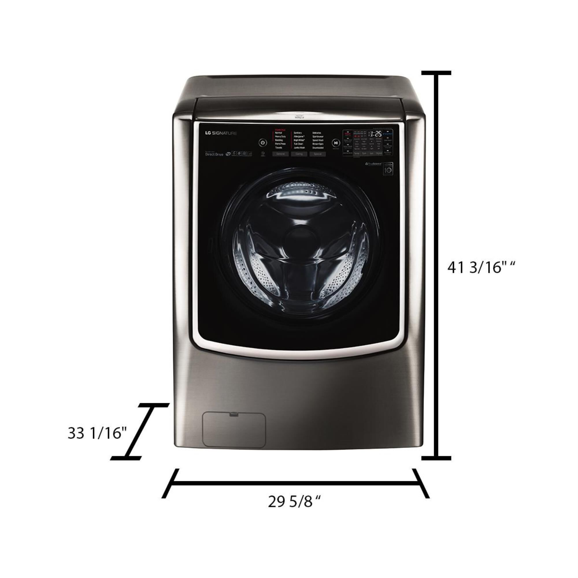 LG SIGNATURE 5.8 Cu Ft. Mega Capacity Washer in Black Stainless Steel, , large