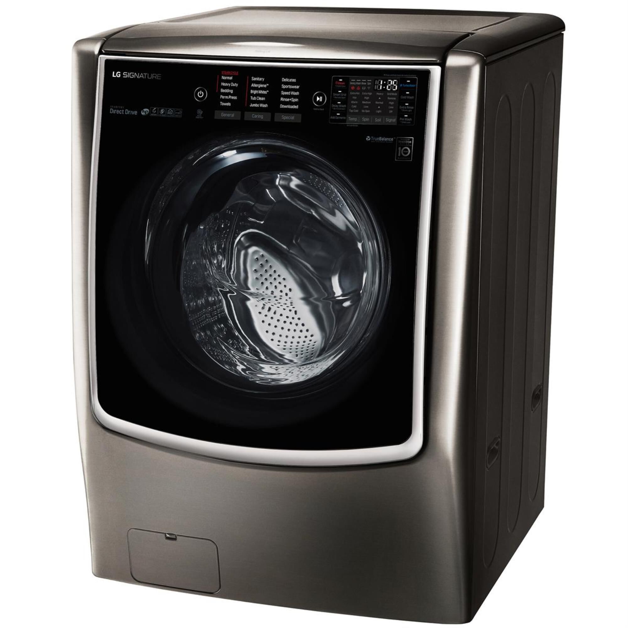 LG SIGNATURE 5.8 Cu Ft. Mega Capacity Washer in Black Stainless Steel, , large