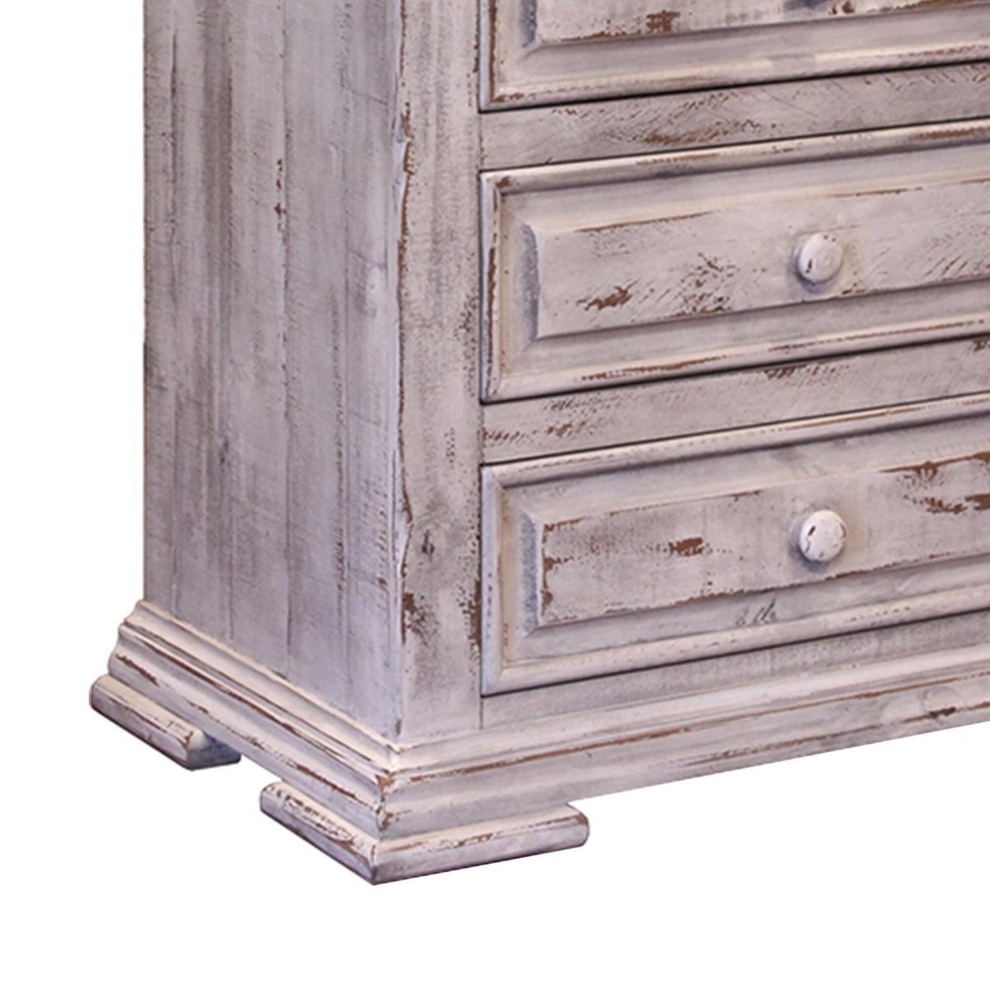 Fallridge Terra White 4 Piece Queen Bedroom Set in Vintage White, , large