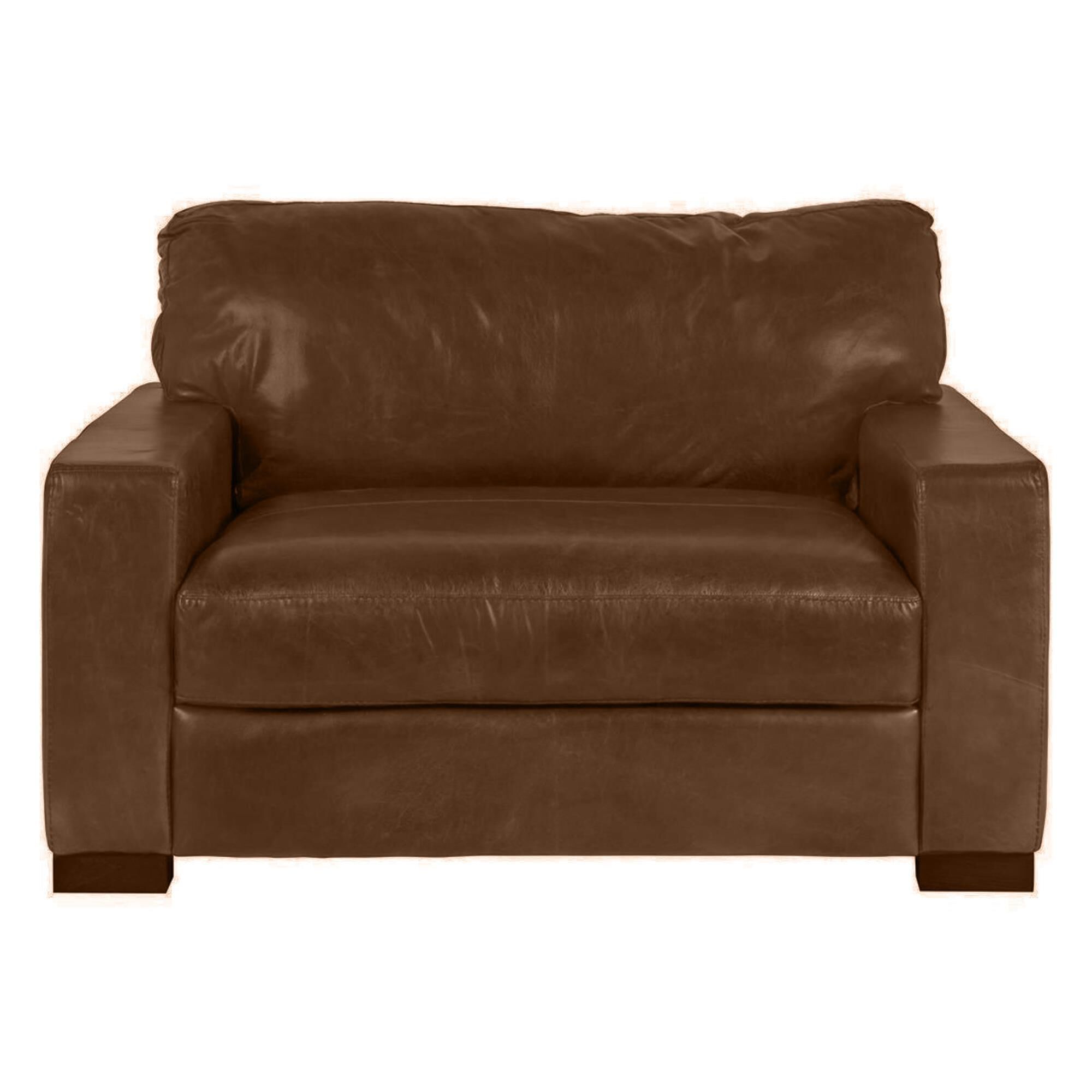 Softline Leather Chair and a Half in Splendor Chestnut, , large