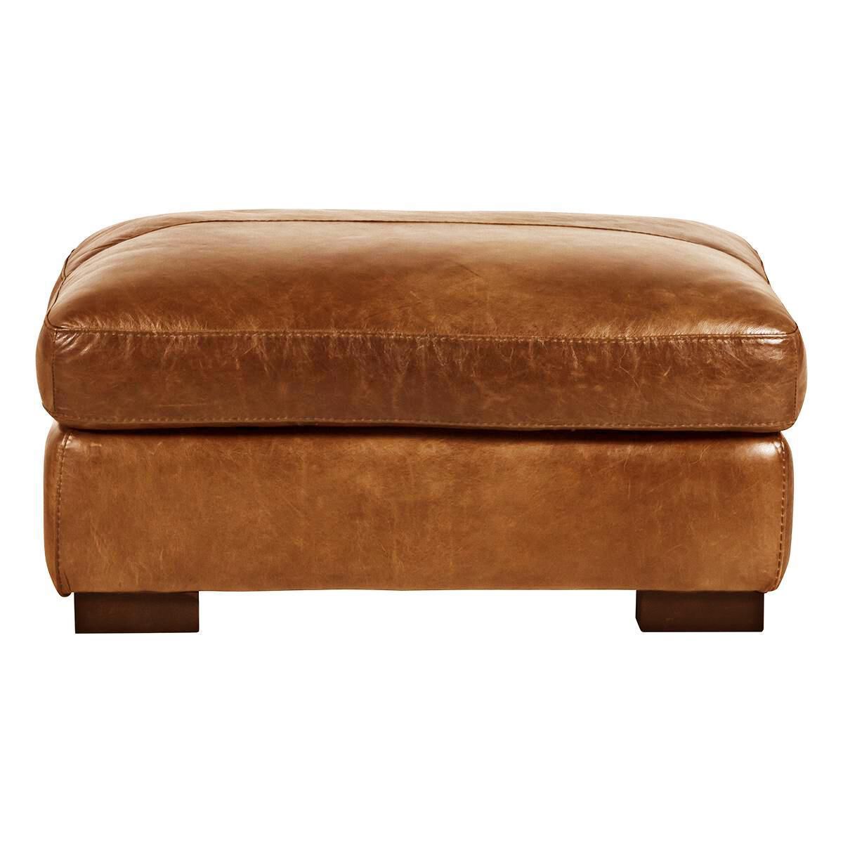 Softline Leather Ottoman in Splendor Chestnut, , large
