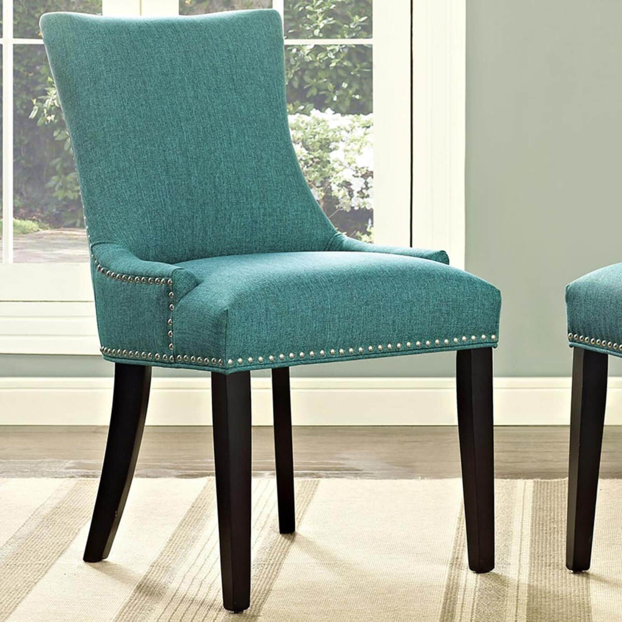 Modway Marquis Fabric Dining Chair in Teal, , large
