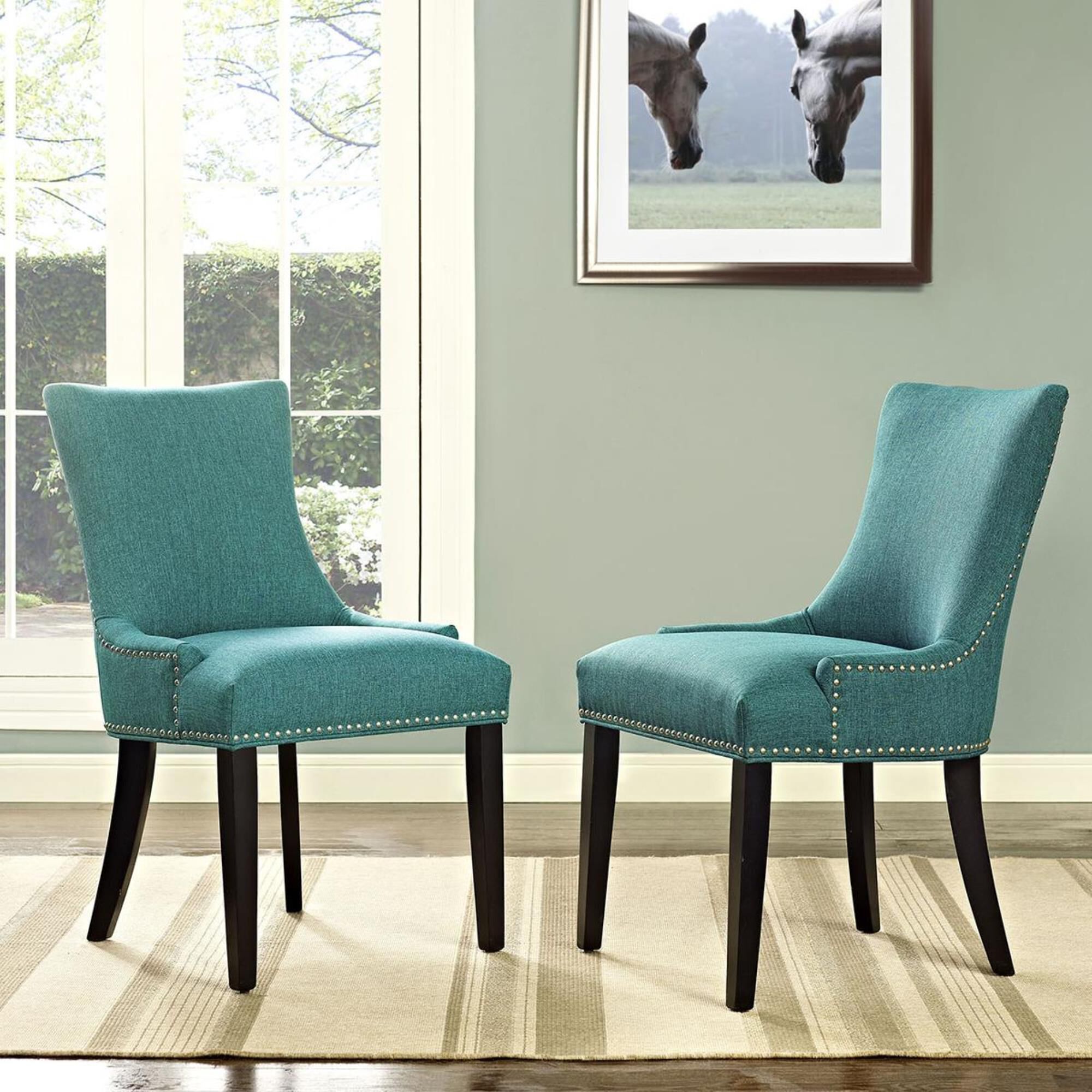 Modway Marquis Fabric Dining Chair in Teal, , large