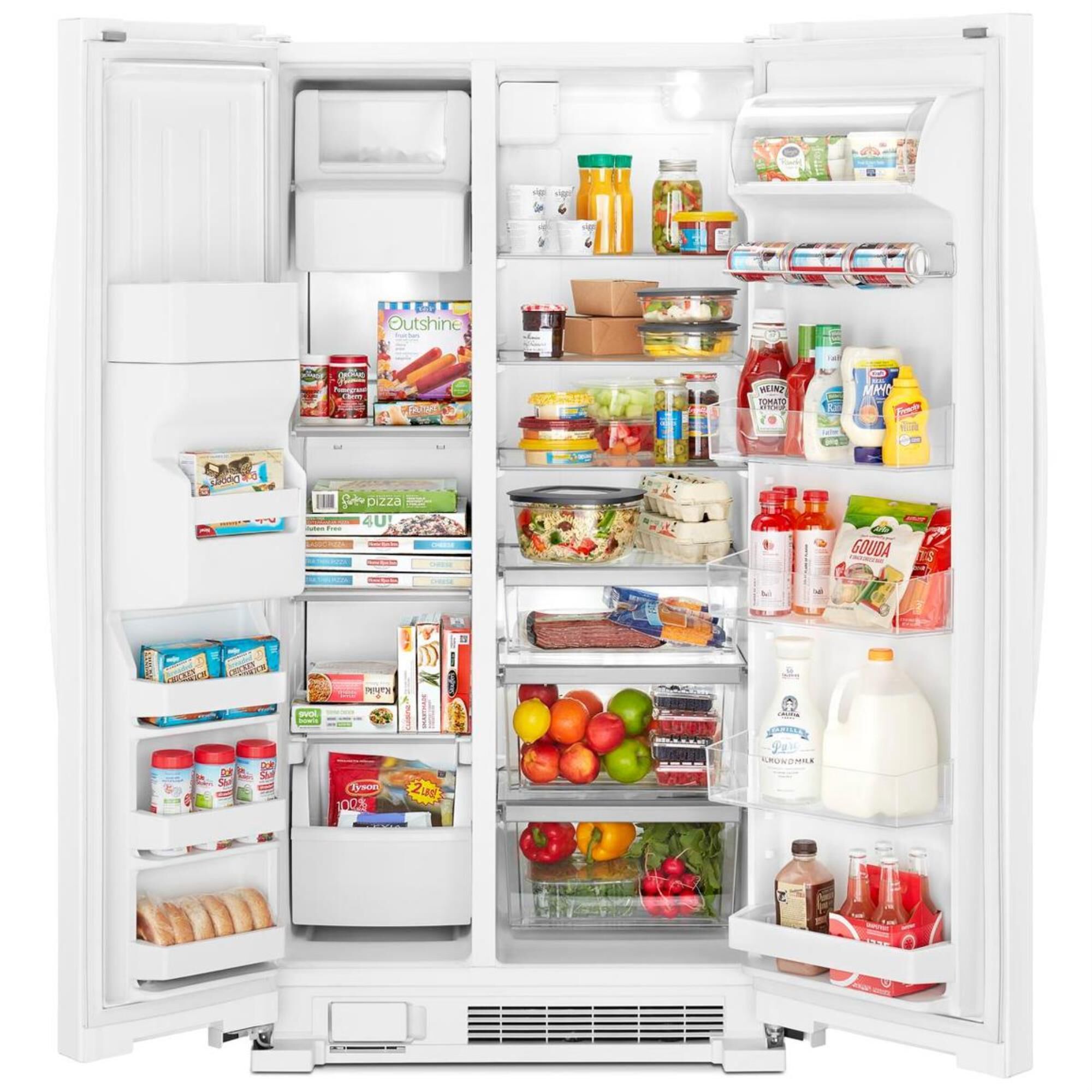 Whirlpool 24.6 Cu. Ft. 36" Wide Side-by-Side Refrigerator in White