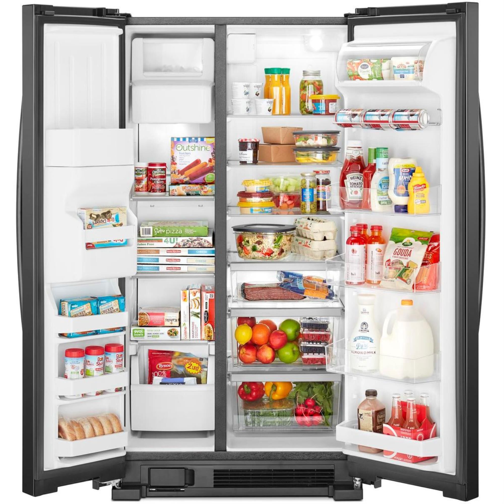 Whirlpool 24.6 Cu. Ft. 36" Wide Side-by-Side Refrigerator in Black, , large